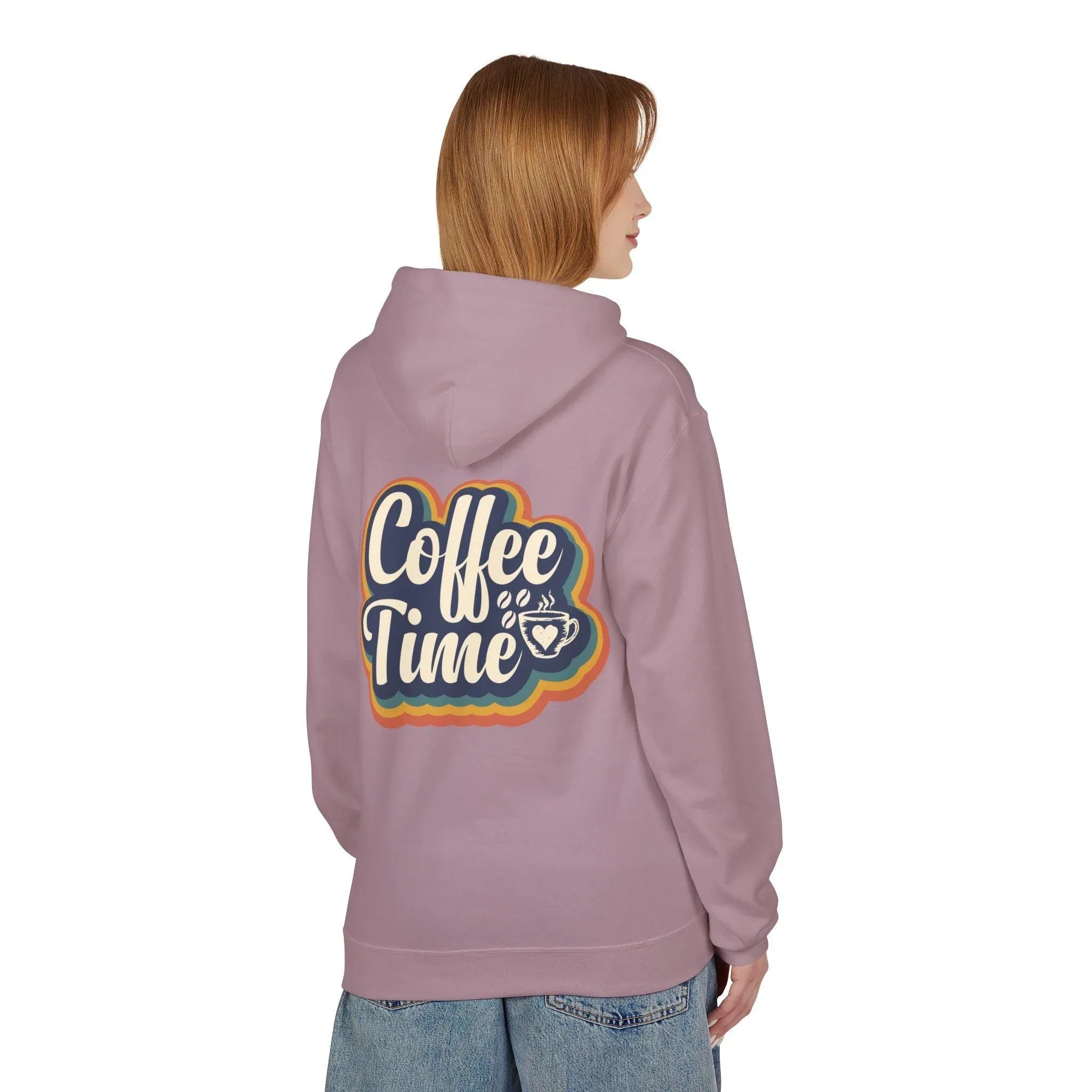 Cozy 'Coffee Time' Fleece Hoodie for Trendy Style and Comfort