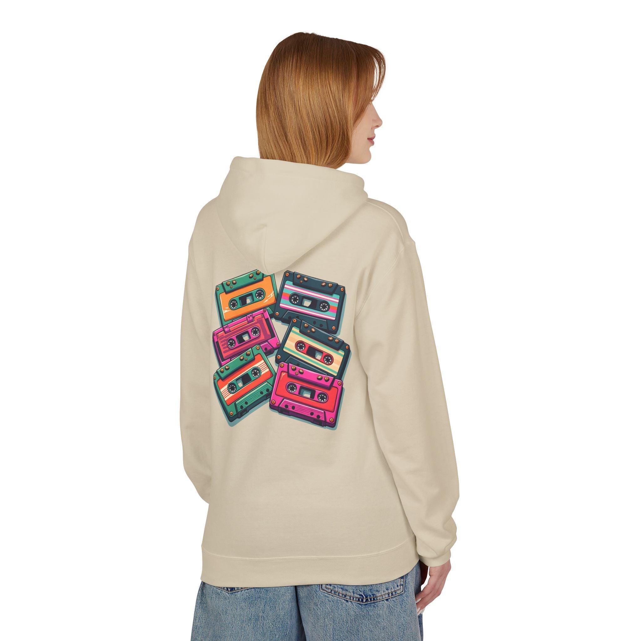 Nostalgic Cassette Tapes Cozy Fleece Hoodie for Ultimate Comfort