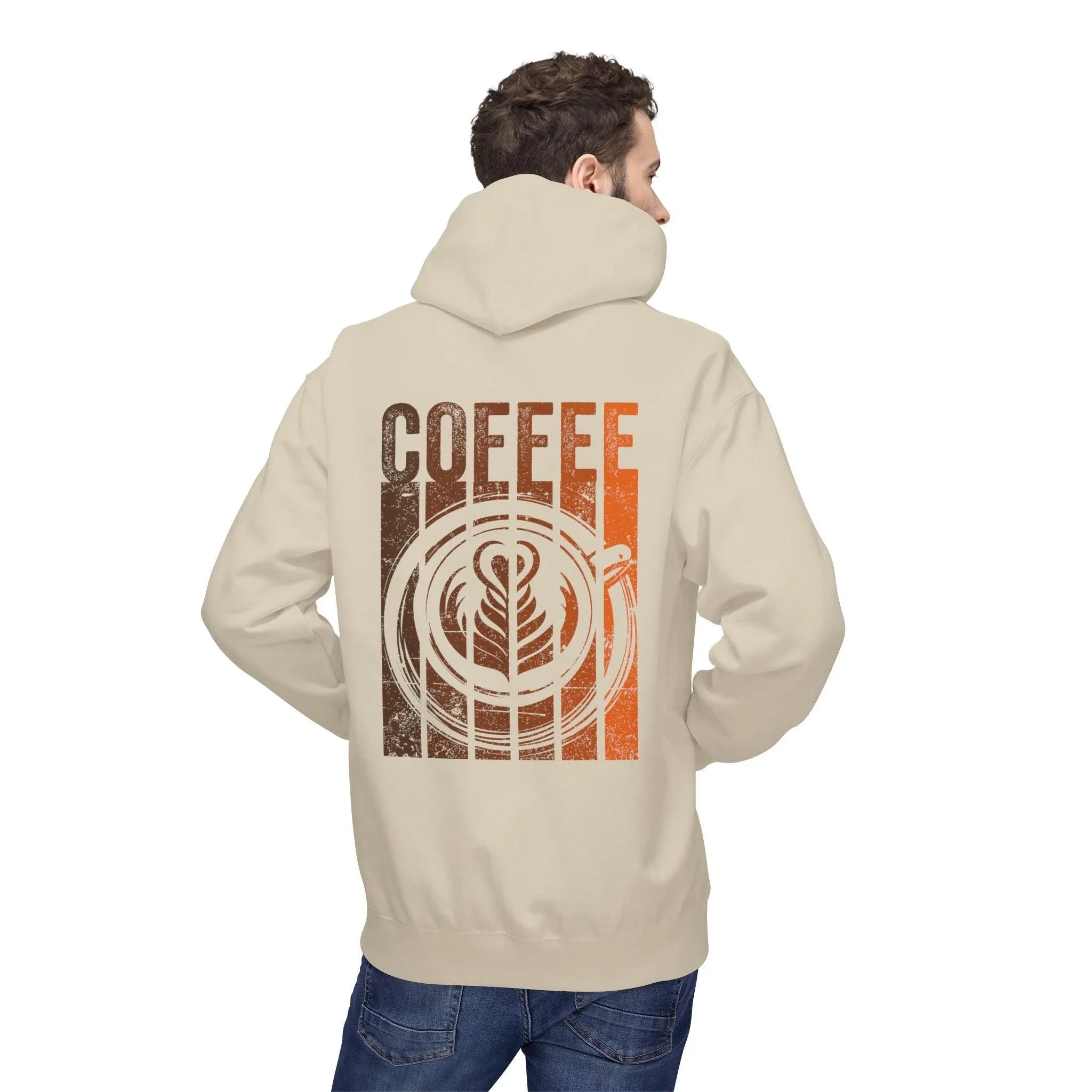 Chic Designer Coffee Fleece Pullover Hoodie for Ultimate Comfort