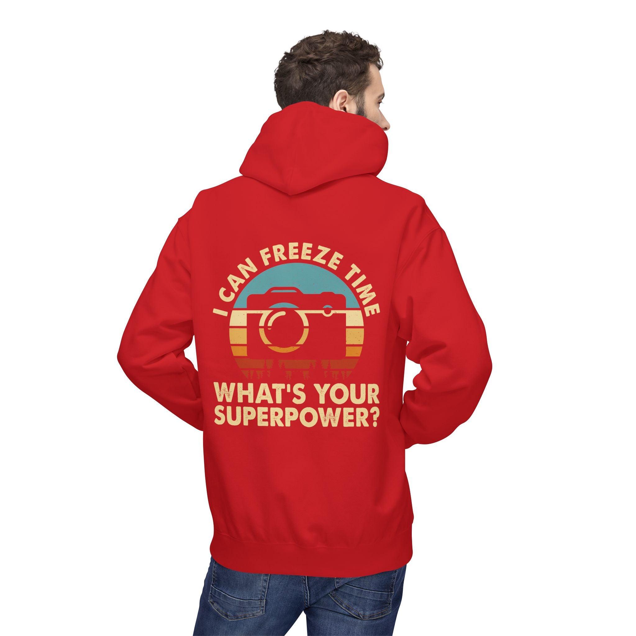 "I Can Freeze Time" Cozy Photographer's Fleece Hoodie - Perfect for Creative Souls!