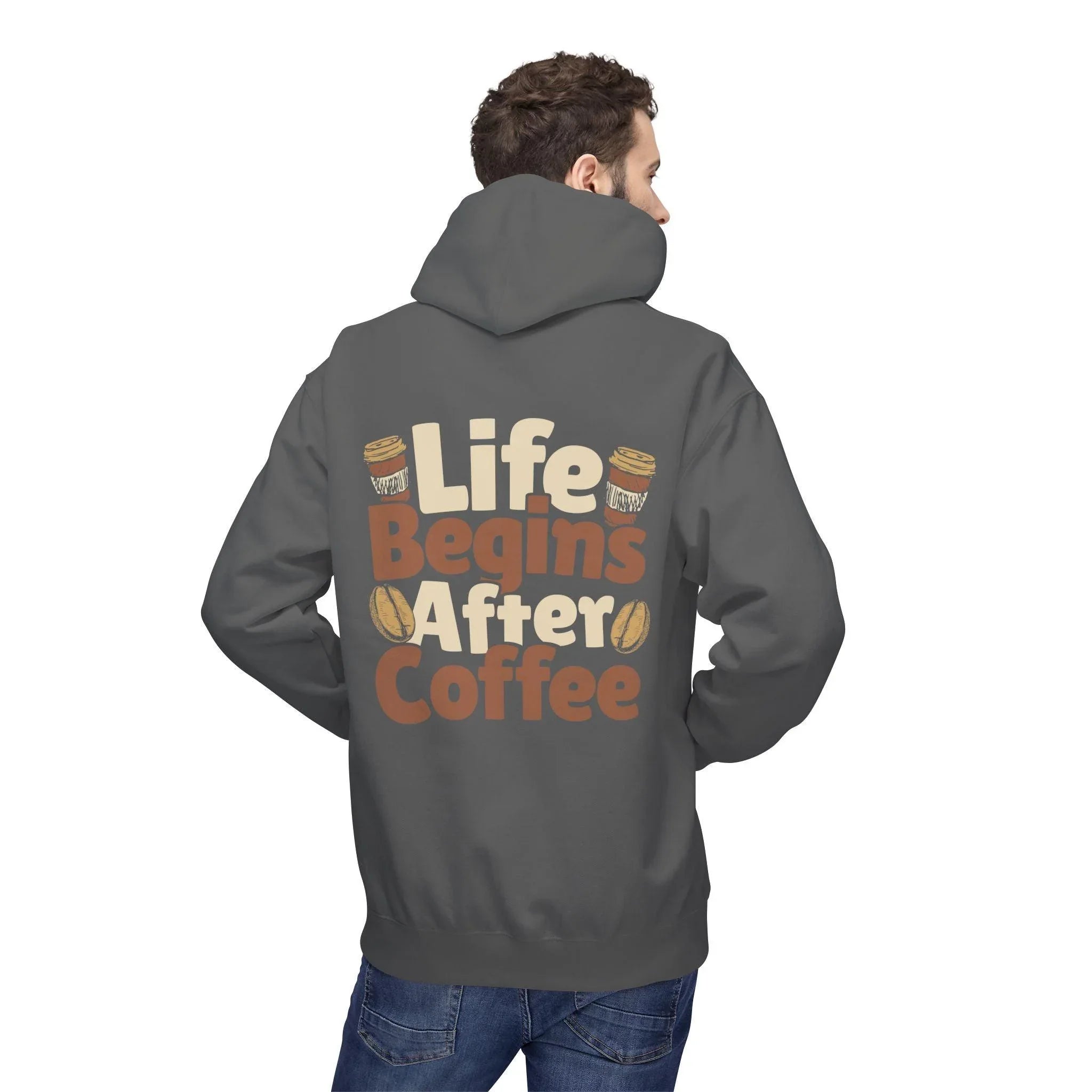 Cozy Life Begins After Coffee Fleece Pullover Hoodie