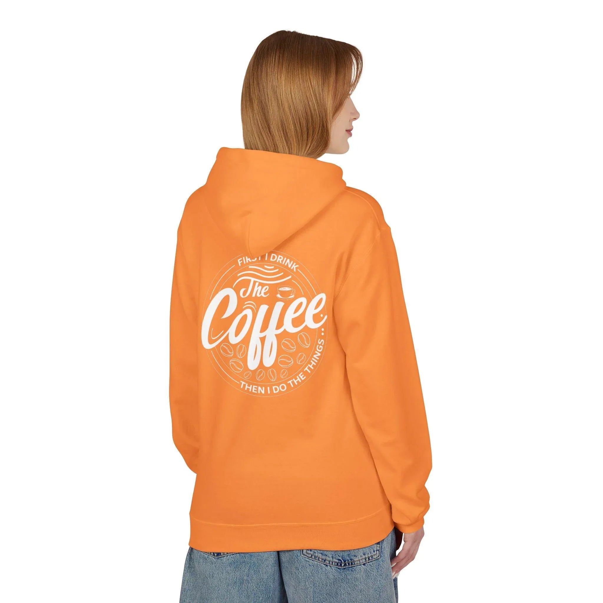 Cozy Up with the "Coffee First" Premium Fleece Hoodie