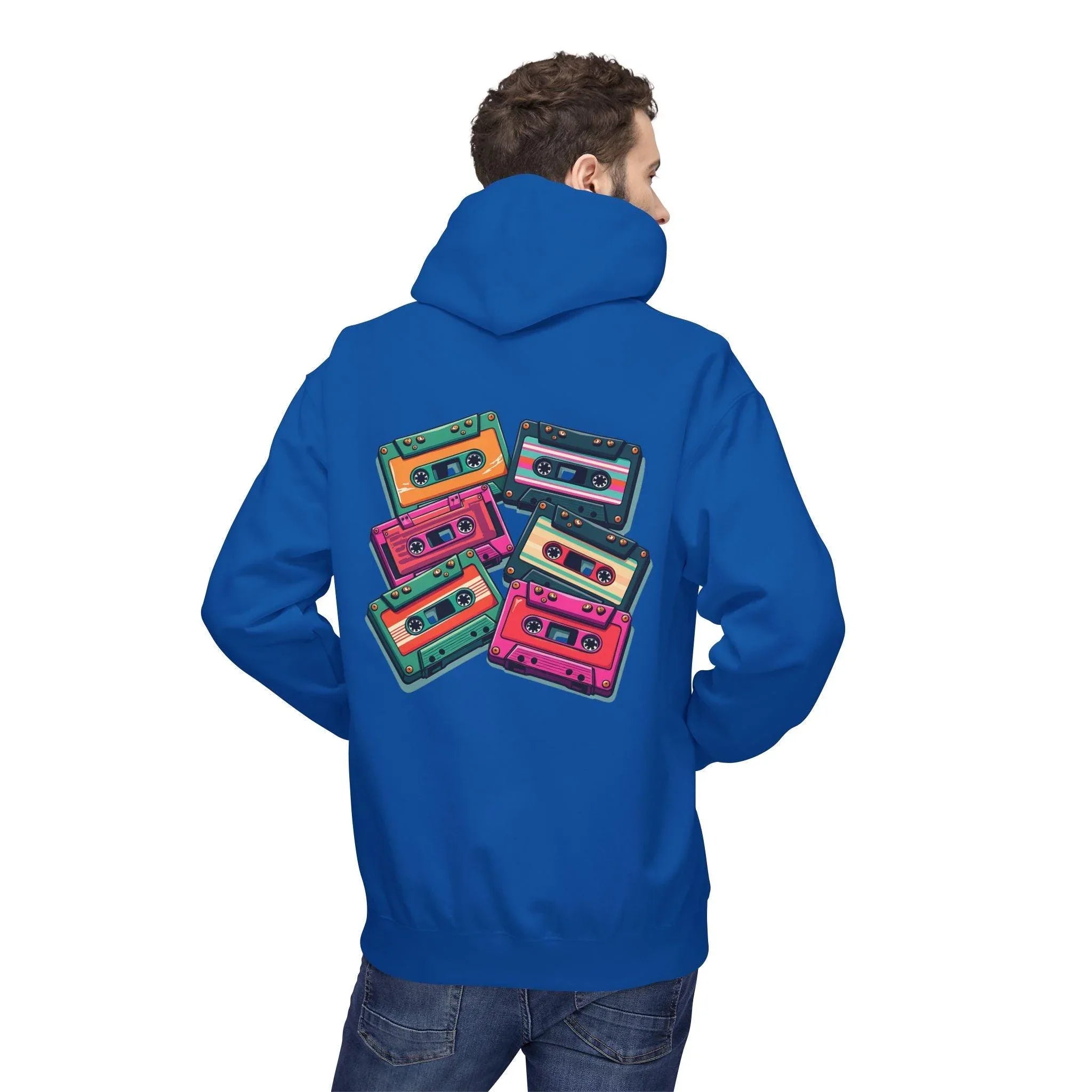 Nostalgic Cassette Tapes Cozy Fleece Hoodie for Ultimate Comfort