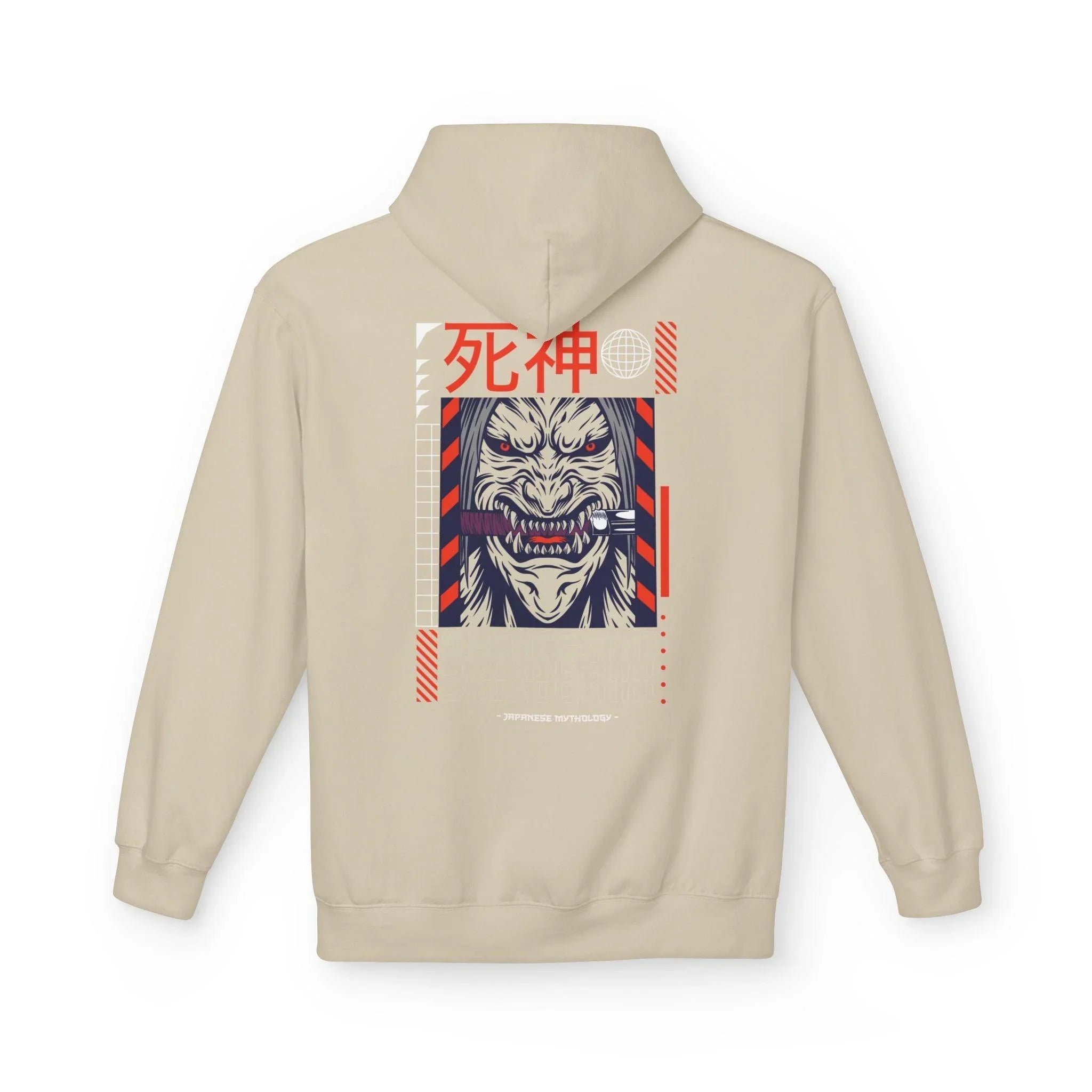 Shinigami-Inspired Japanese Streetwear Fleece Hoodie - Comfort Meets Cultural Style