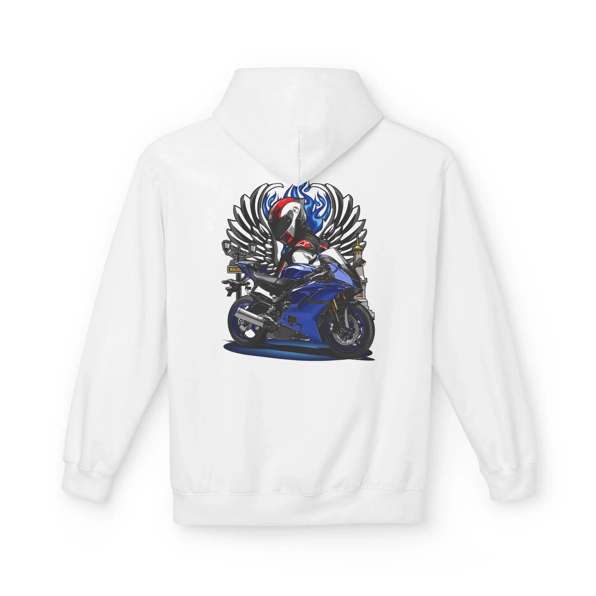 Yamaha R6 Winged Biker Fleece Hoodie - Ultimate Comfort for Motorcycle Lovers