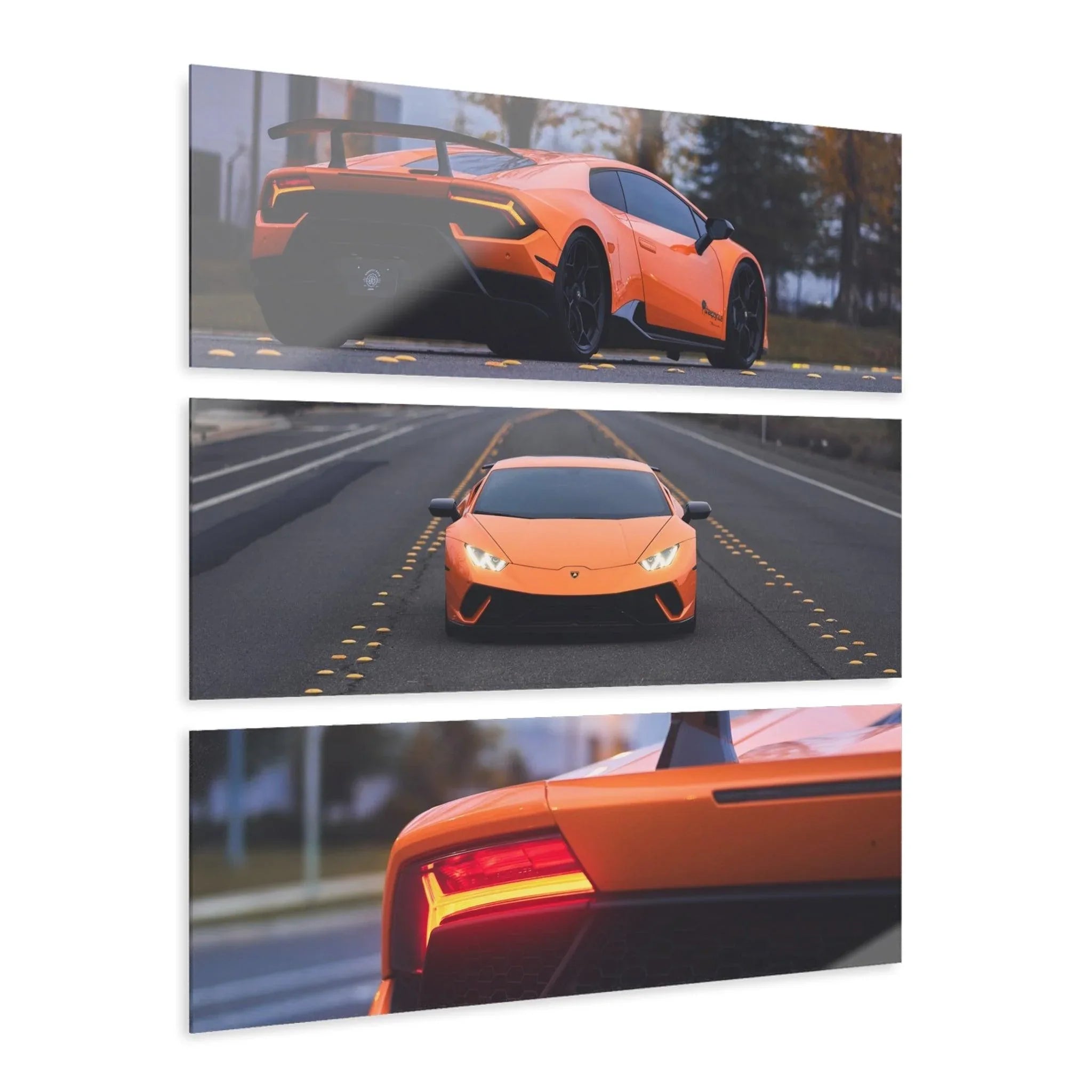 Lamborghini Huracan 3-Piece Acrylic Wall Art #003 for Home Decor