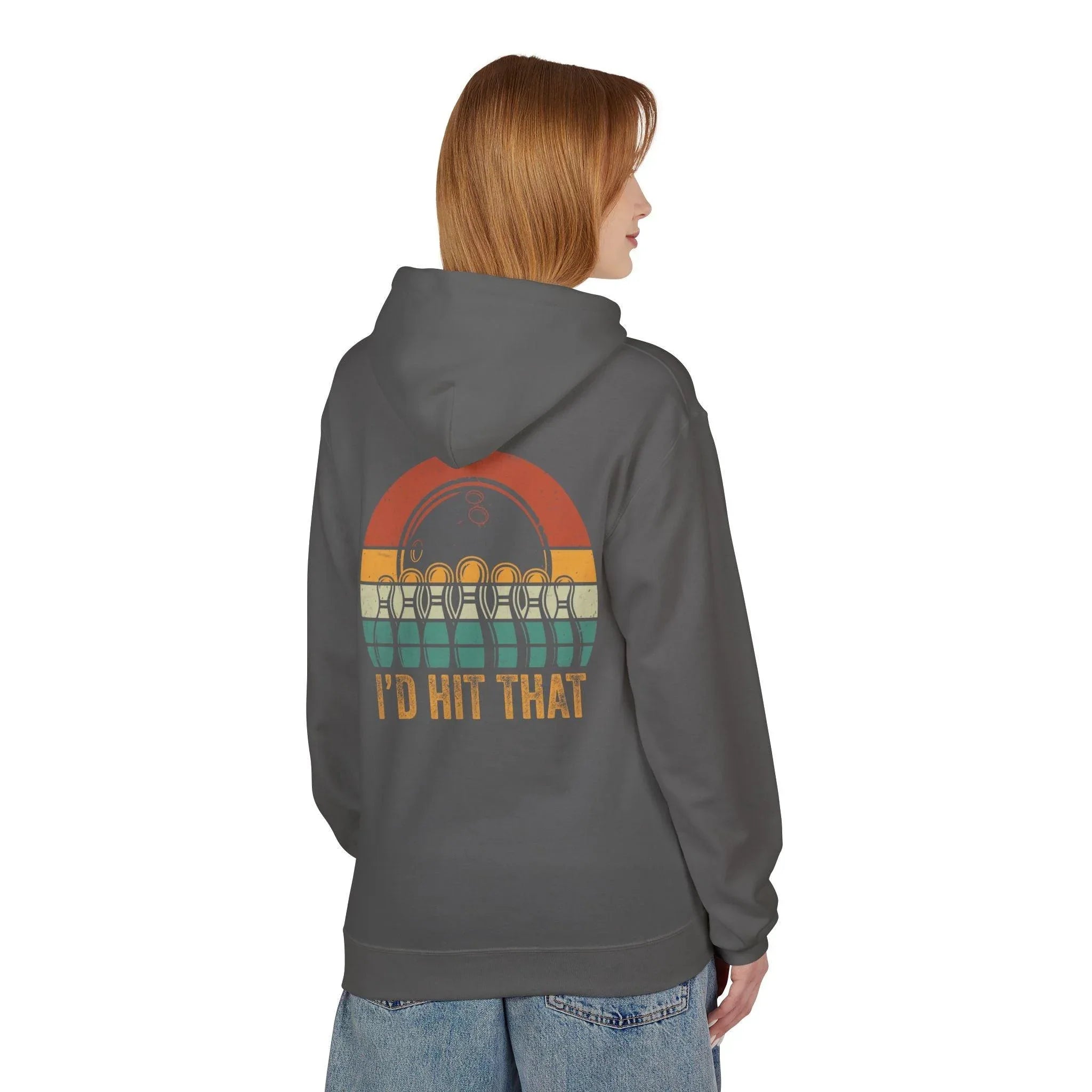 "I'd Hit That" Retro Bowling Cozy Fleece Hoodie for Ultimate Comfort