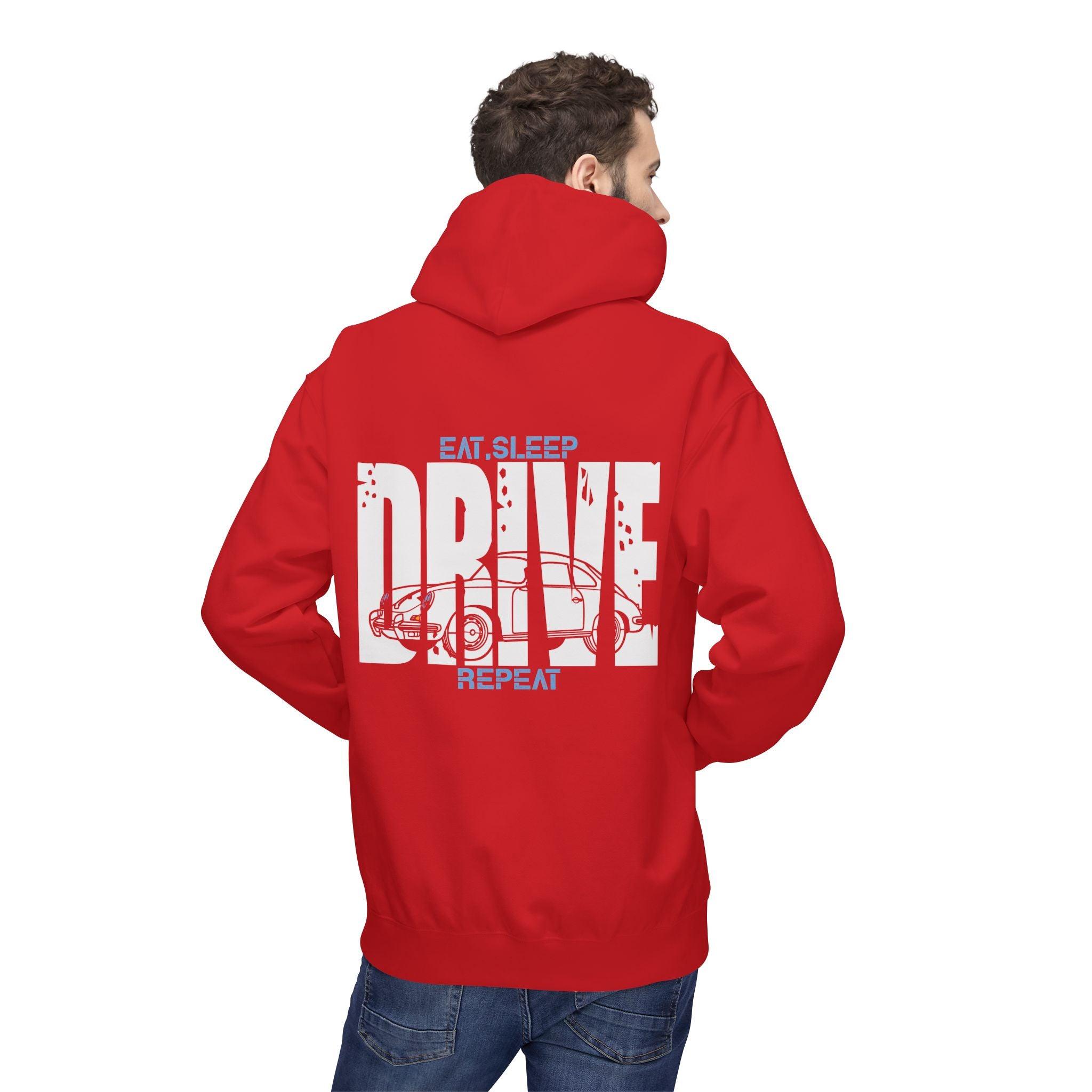 Classic Porsche 356 DRIVE Fleece Hoodie for Car Enthusiasts
