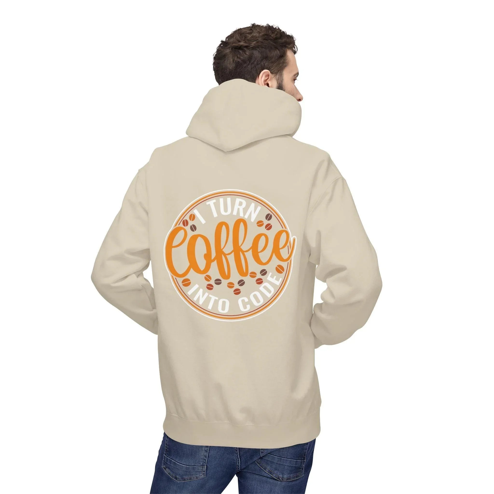 "I Turn Coffee Into Code" Cozy Hoodie for Coders and Tech Lovers