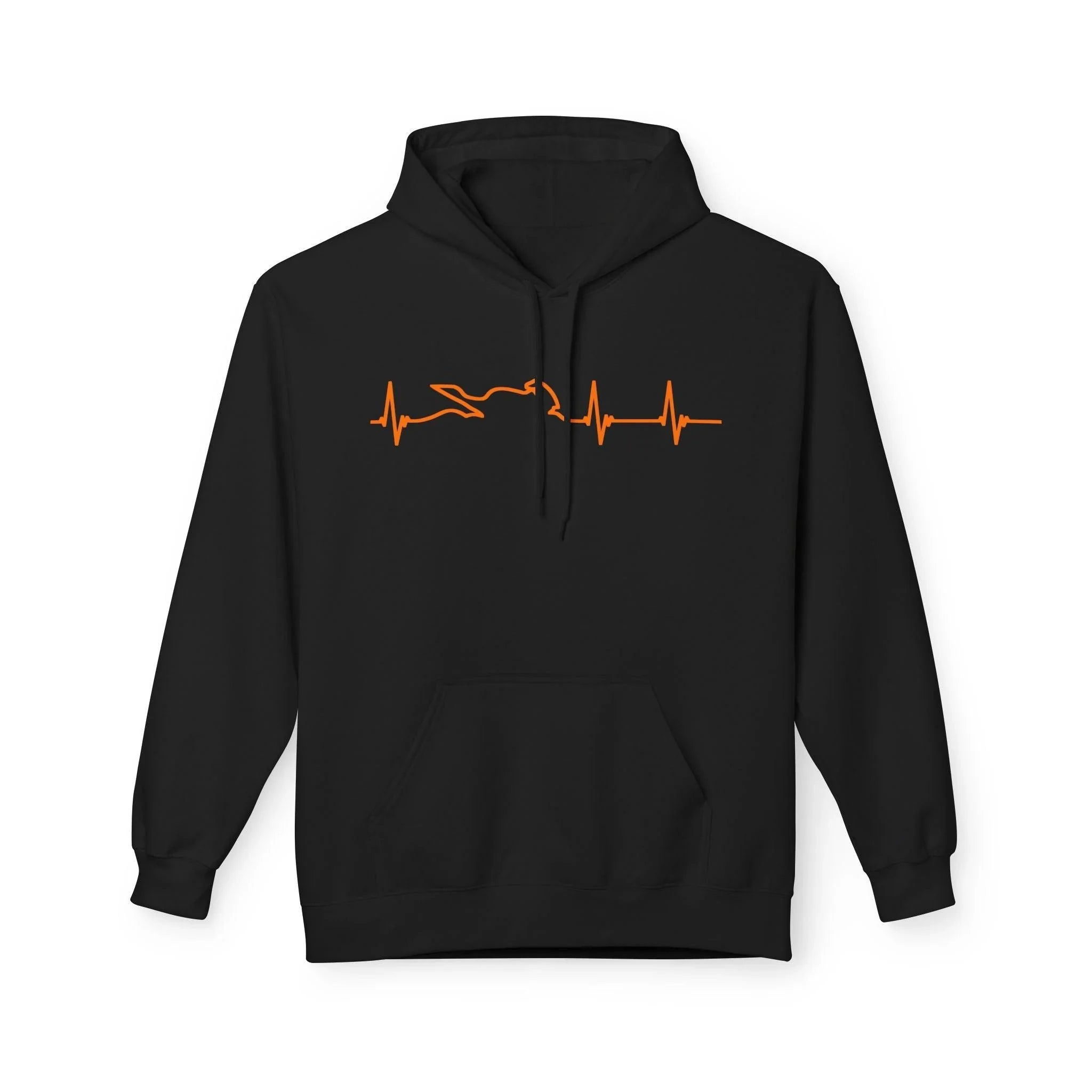 Motorcycle Passion Heartbeat Fleece Pullover Hoodie