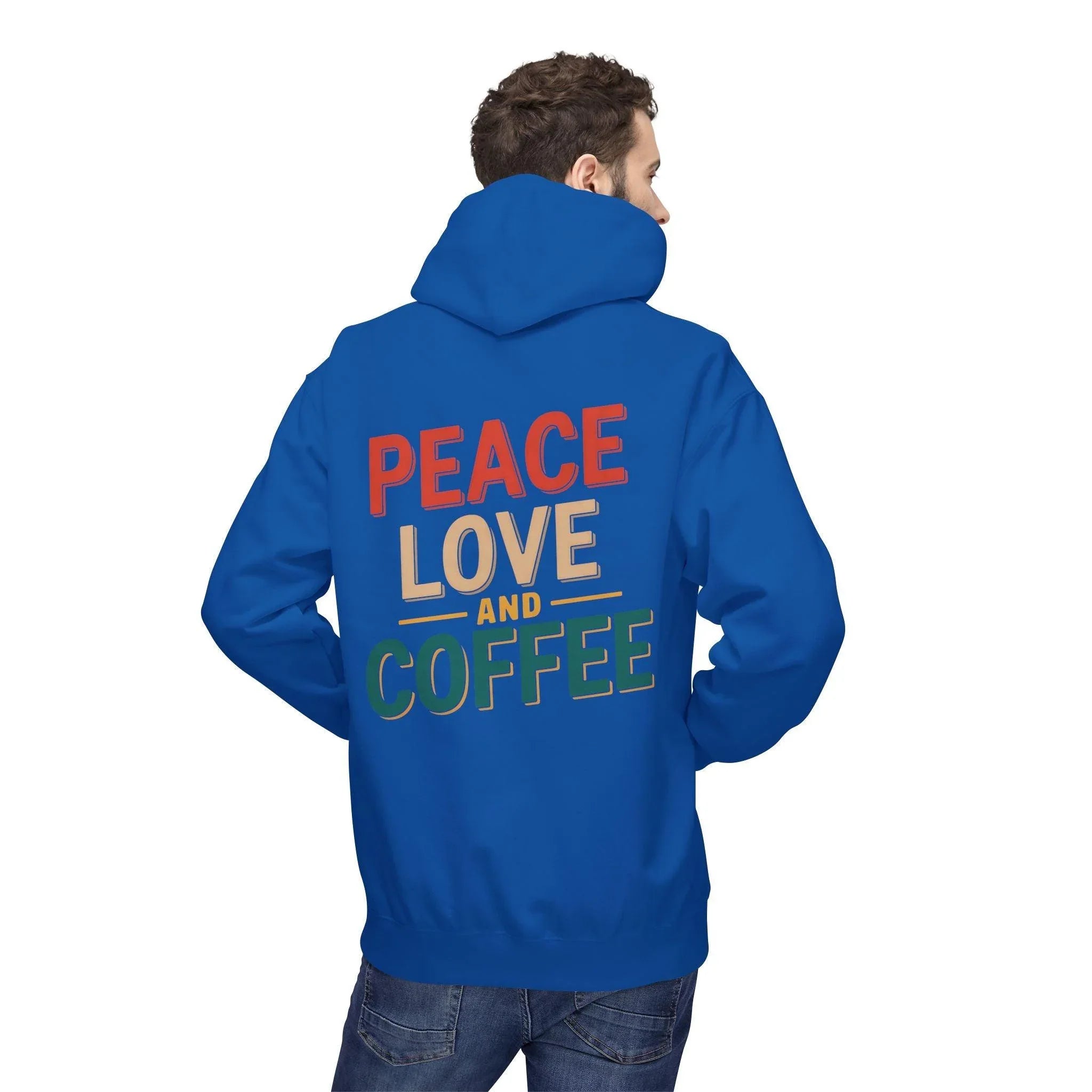 Cozy Coffee Vibes: Ultimate Peace, Love & Comfort Fleece Hoodie
