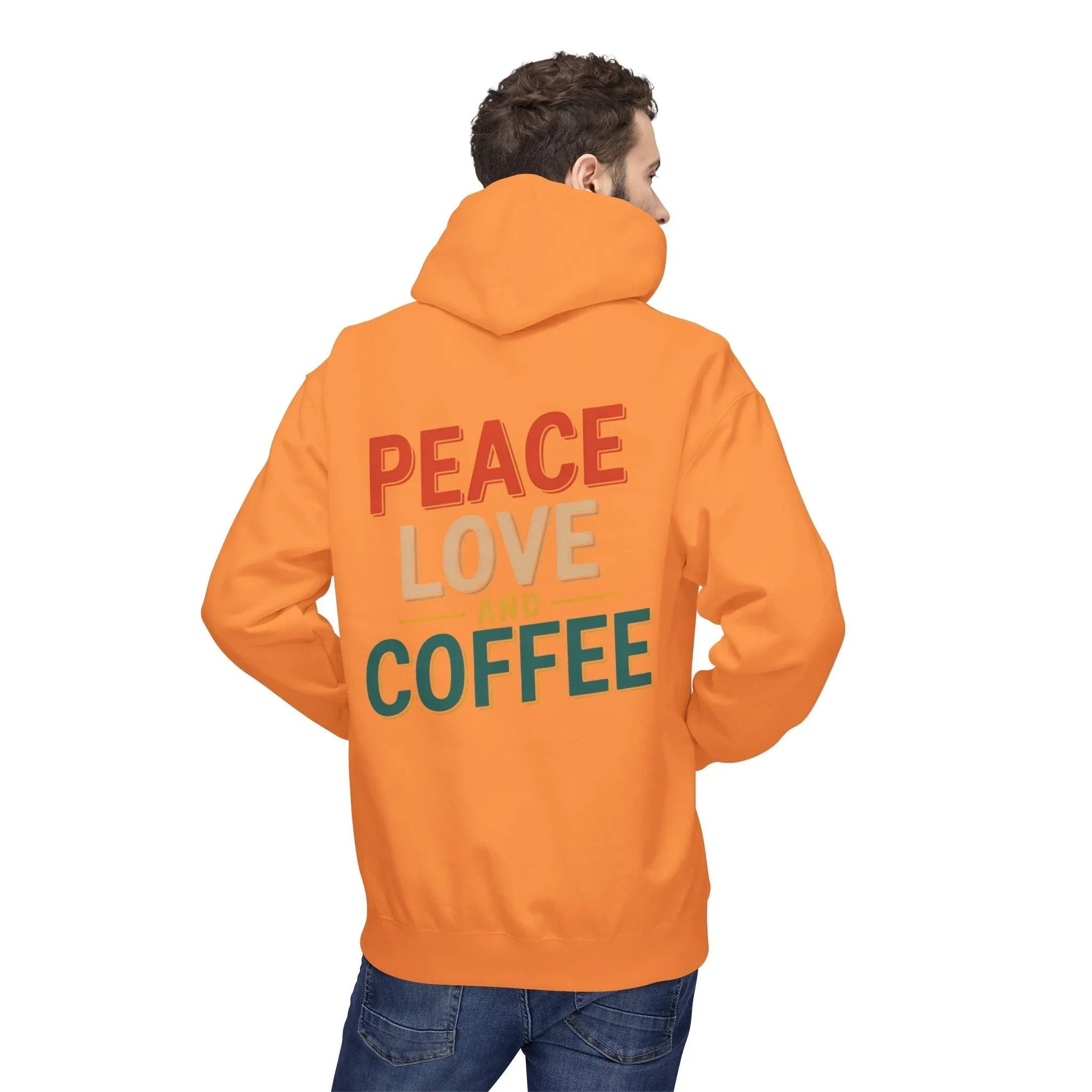 Cozy Coffee Vibes: Ultimate Peace, Love & Comfort Fleece Hoodie