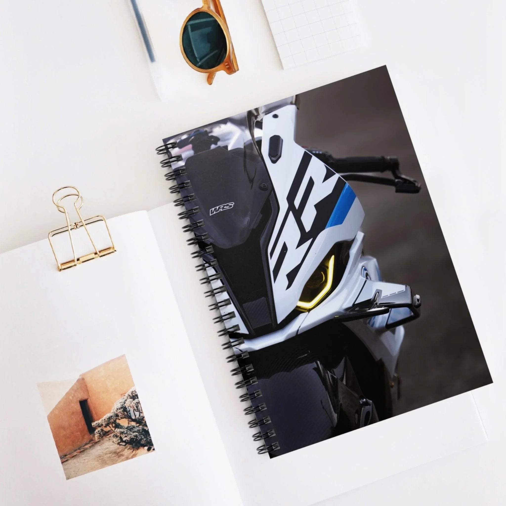 BMW S1000RR Drag Spec Motorcycle Spiral Notebook #018 - Throttle Designs