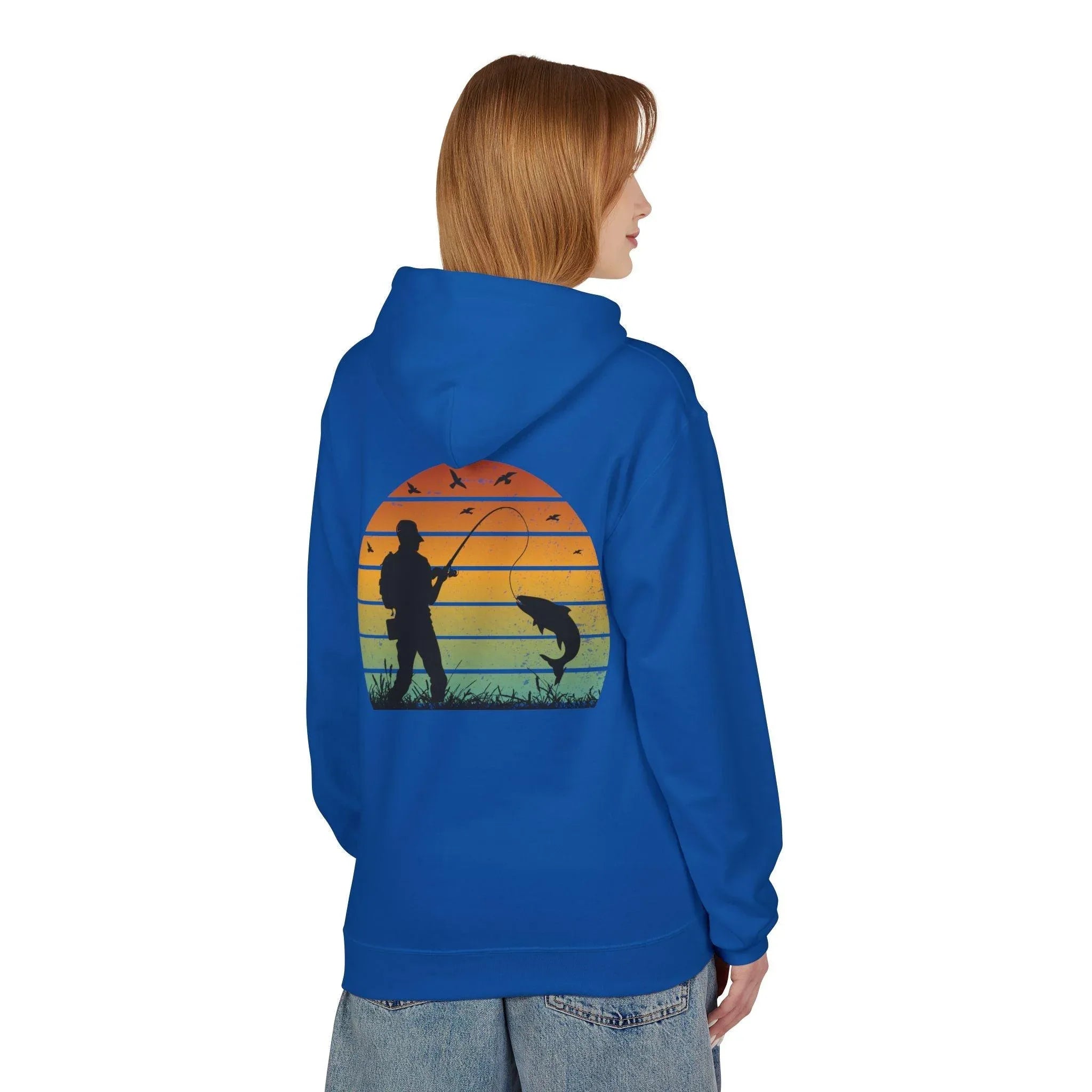 Ultimate Retro Fishing Fleece Hoodie for Comfort and Style
