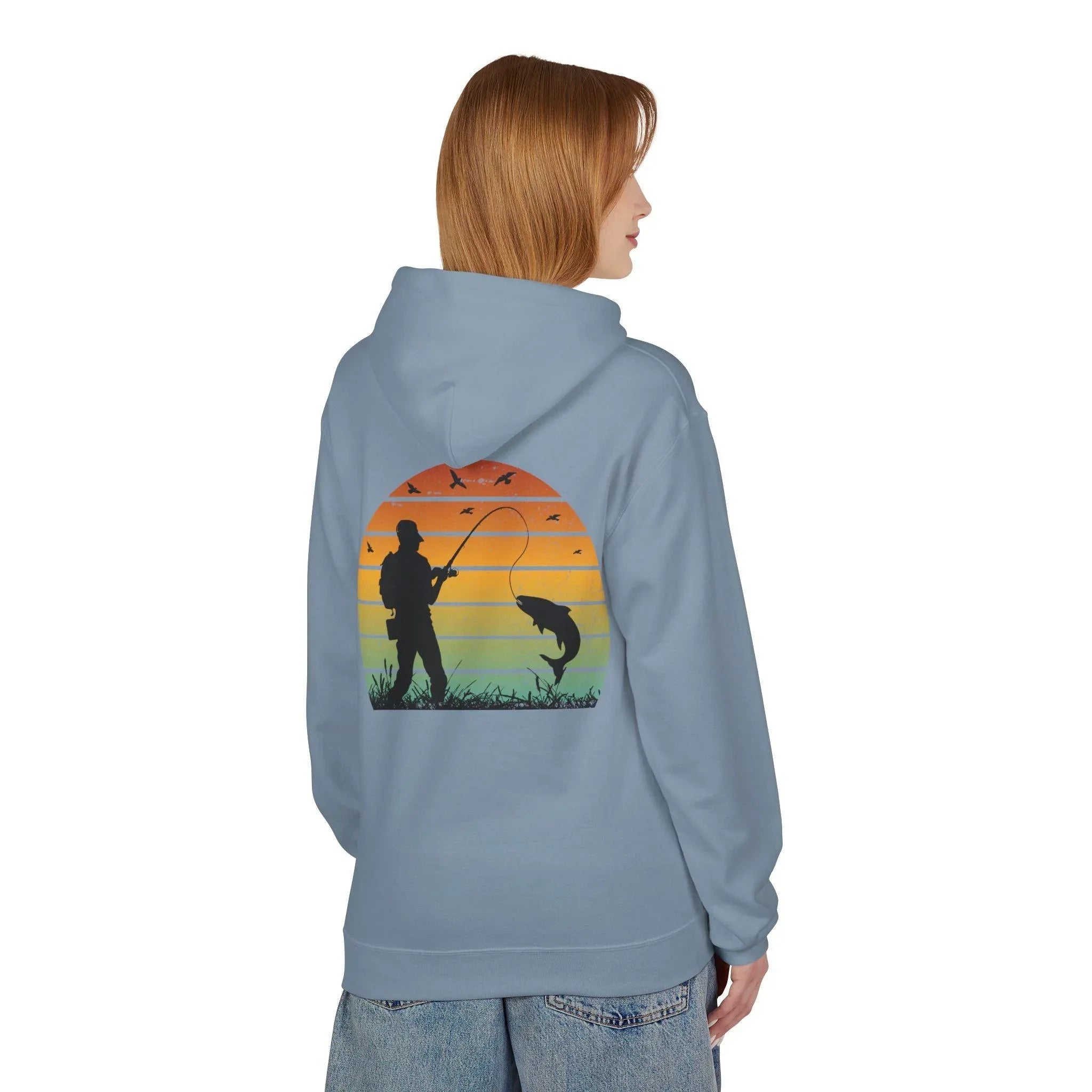Ultimate Retro Fishing Fleece Hoodie for Comfort and Style