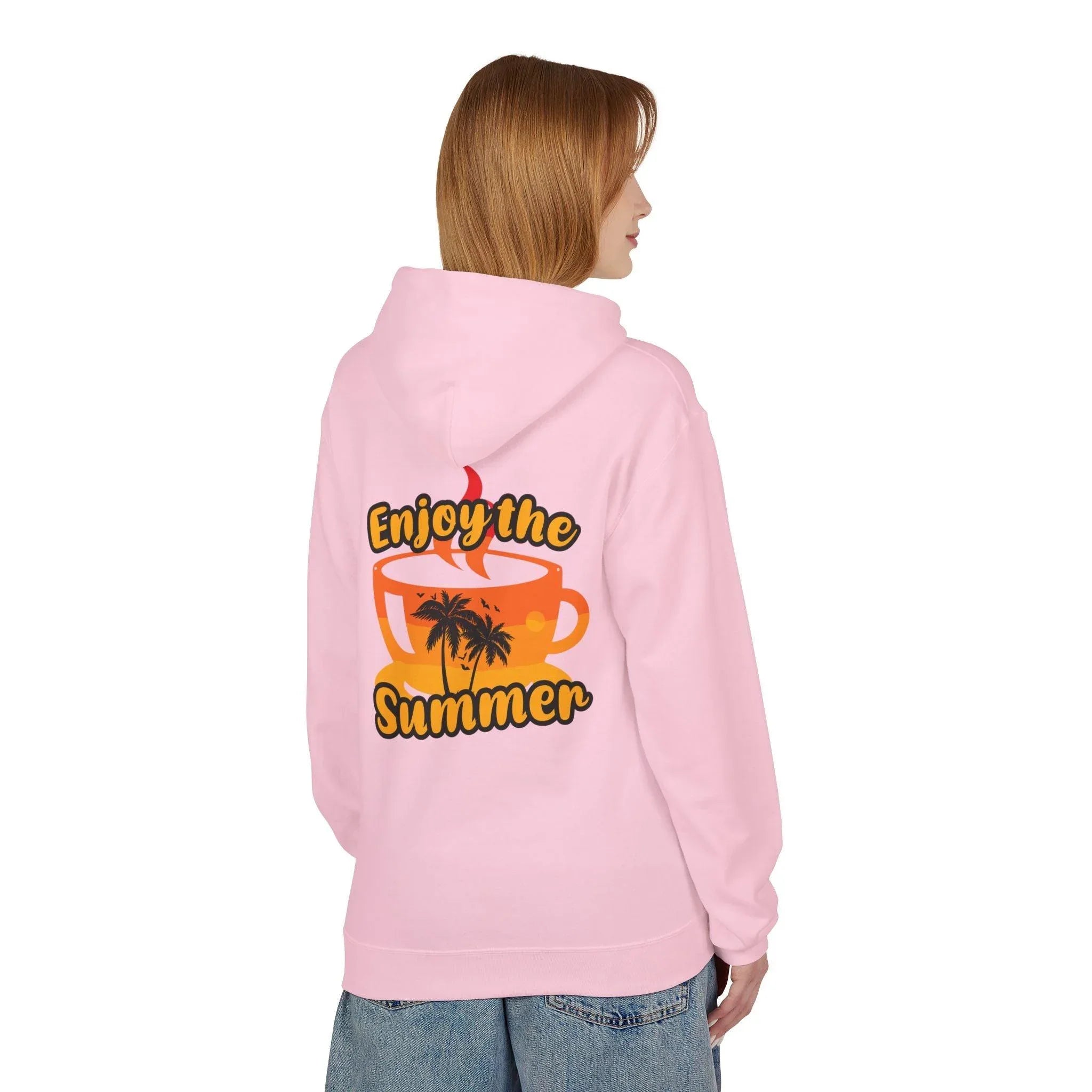 Cozy "Summer Vibes" Coffee Fleece Hoodie for Ultimate Comfort and Style