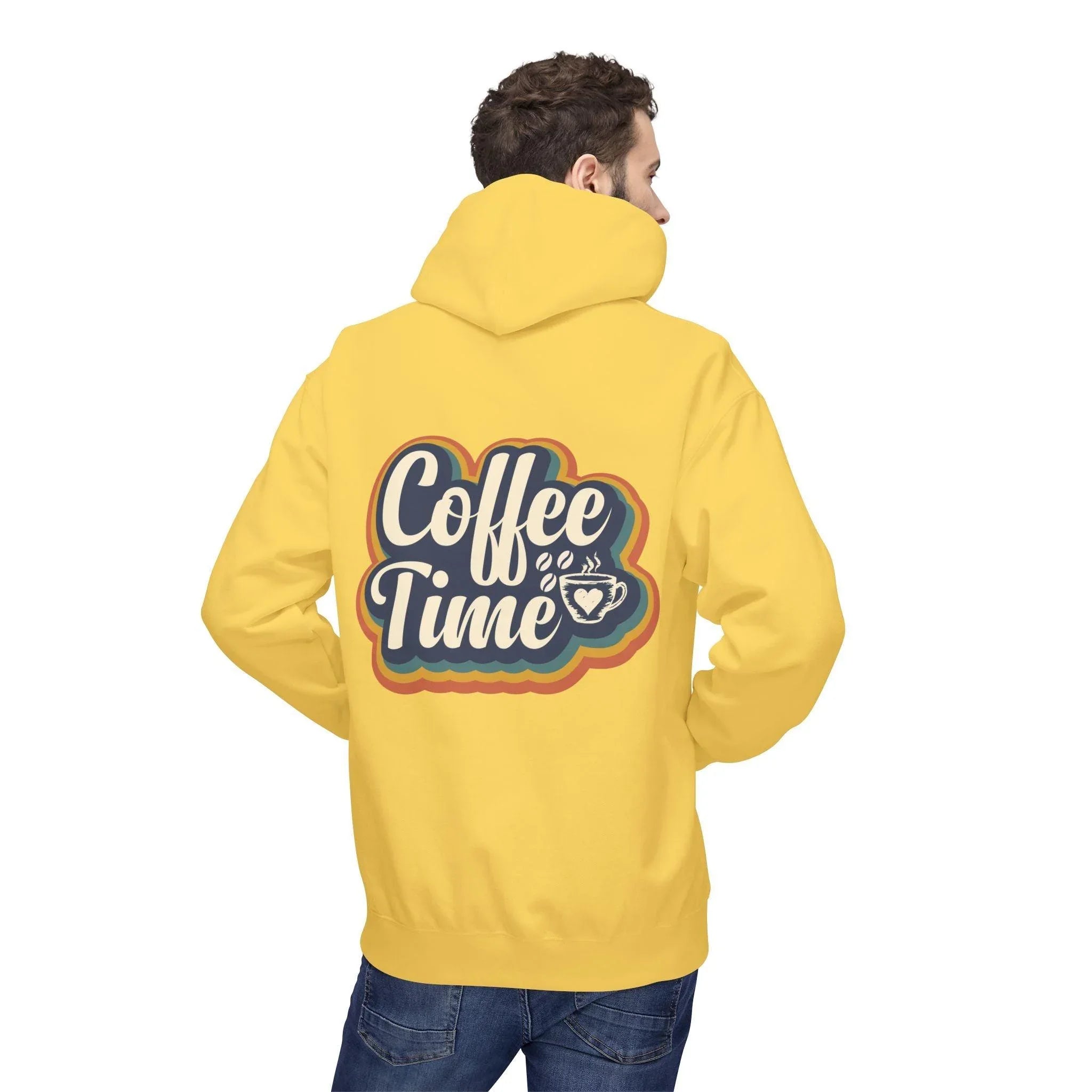 Cozy 'Coffee Time' Fleece Hoodie for Trendy Style and Comfort