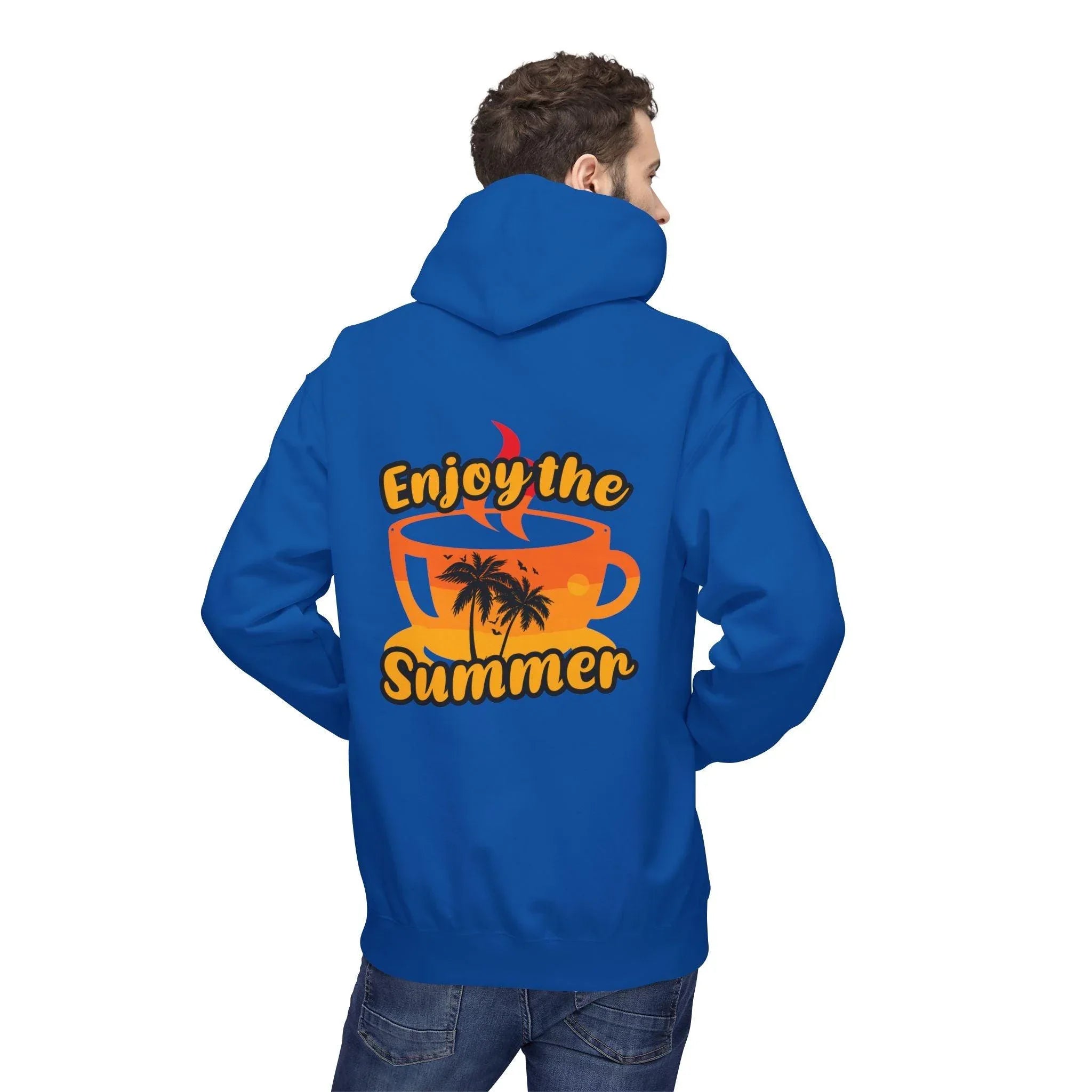 Cozy "Summer Vibes" Coffee Fleece Hoodie for Ultimate Comfort and Style
