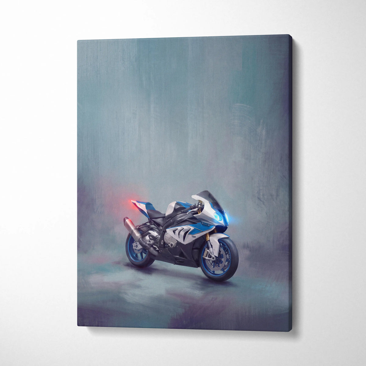 BMW S1000RR Inspired Supersport Wall Art, Track Racing Canvas Print & Superbike Home Decor