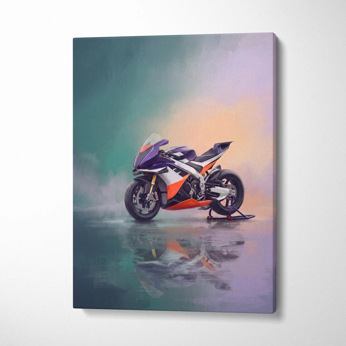 Aprilia RSV4 Xtrenta Inspired Sport Bike Wall Art, Track Racing Canvas Print & Motorsport Decor
