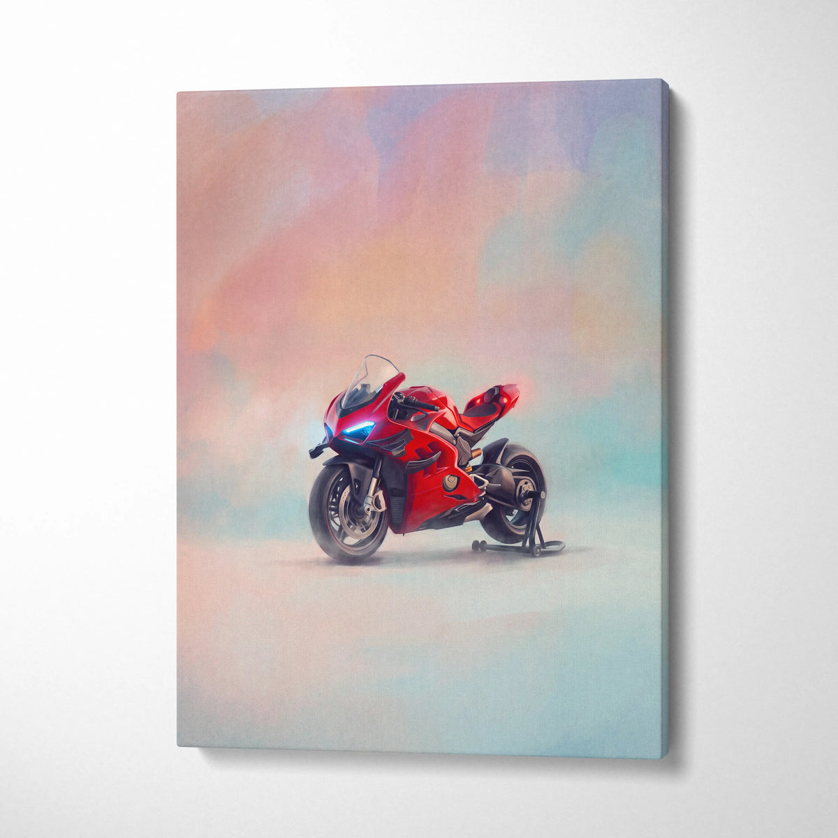 Ducati Superleggera V4 Inspired Supersport Wall Art, Red Superbike Print and Modern Wall Decor