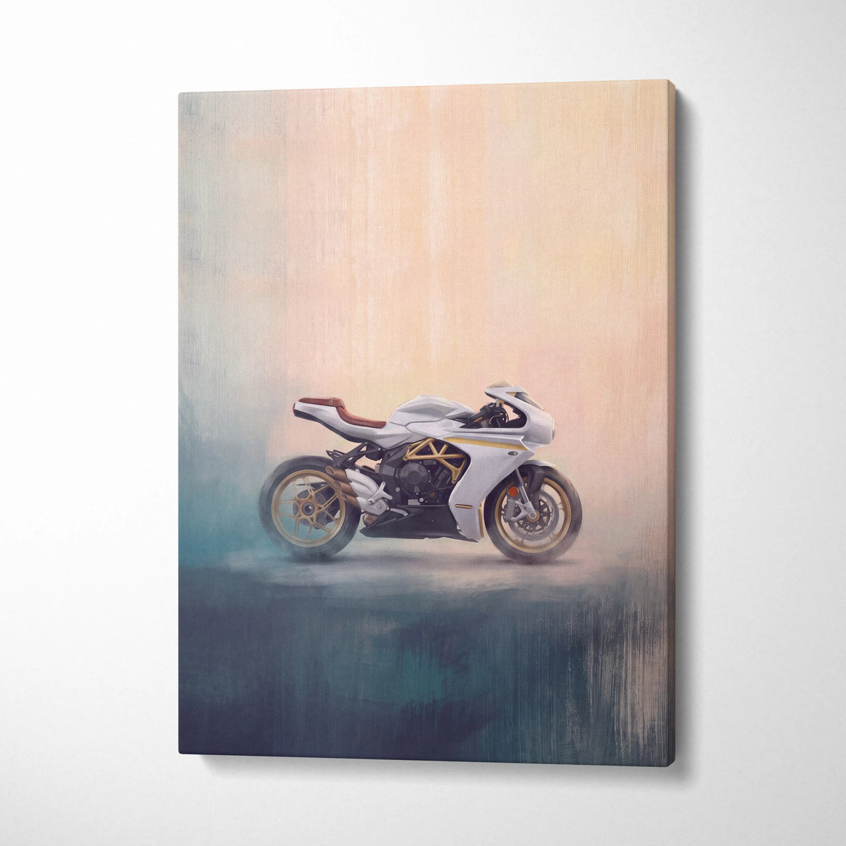 MV Agusta Superveloce Inspired Supersport Wall Art, Italian Superbike Canvas & Garage Poster