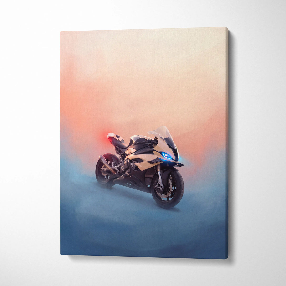 BMW S1000RR Inspired Motorcycle Wall Art, Superbike Canvas Art & Home Decor