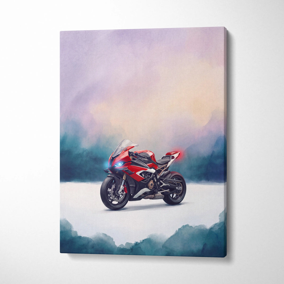 BMW S1000RR Inspired Supersport Wall Art, Superbike Canvas Print & Racing Home Decor