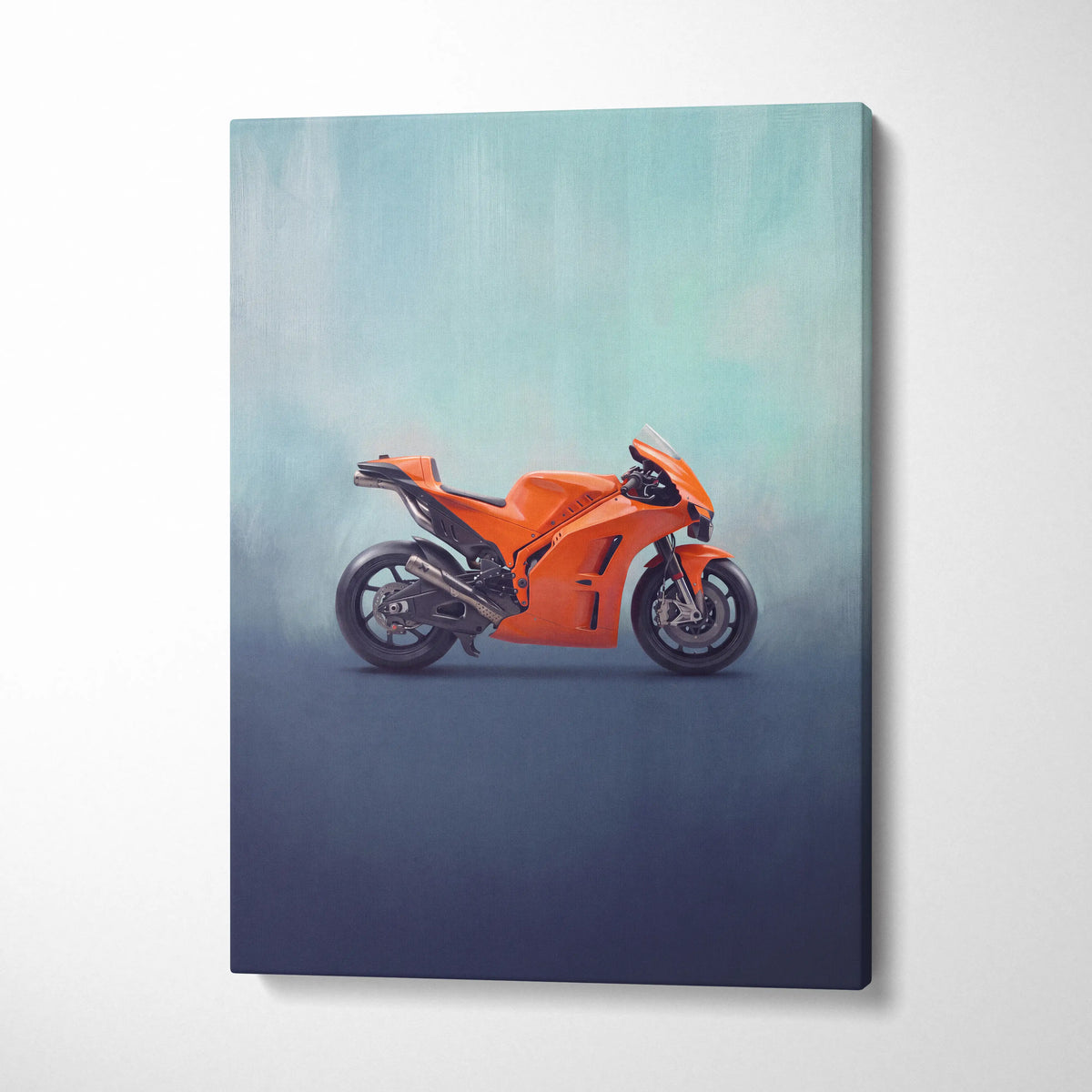 KTM RC 8C Inspired Canvas Art, Motorcycle Wall Art & Supersport Garage Poster Print
