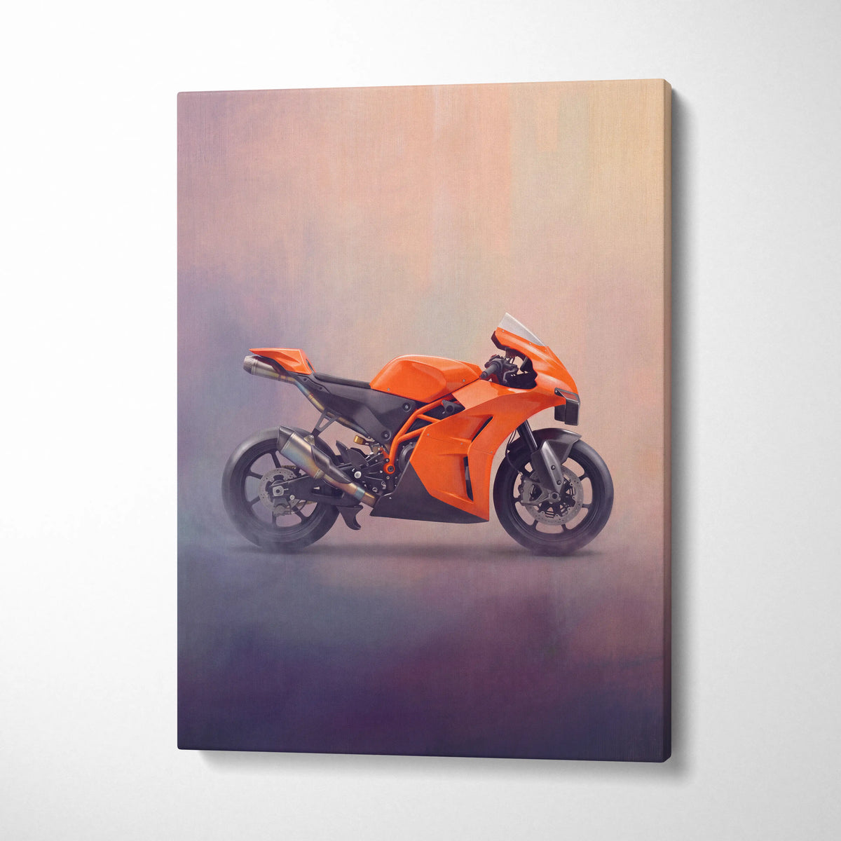KTM RC 8C Inspired Sport Bike Wall Art, Track Racing Canvas Print & Superbike Decor