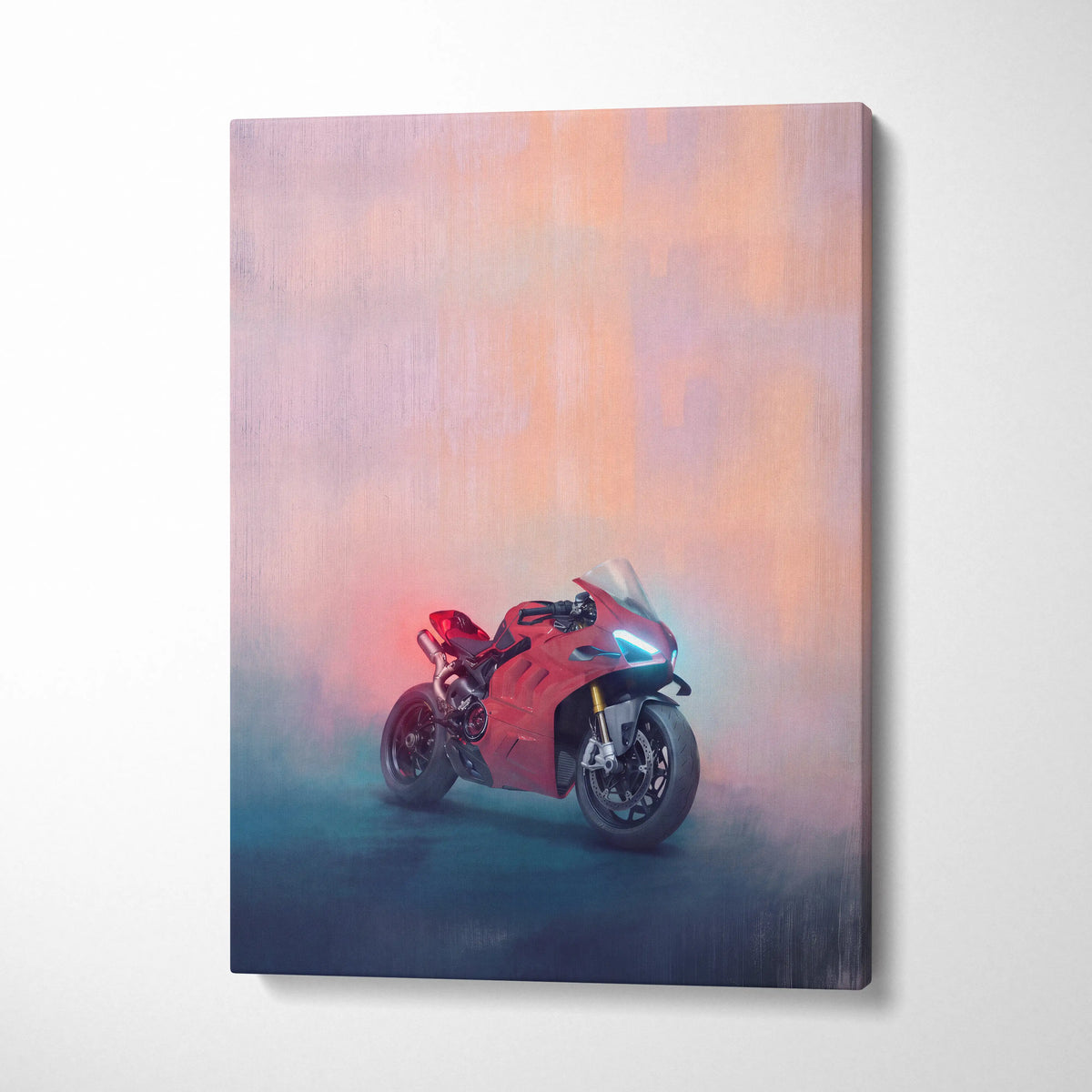 Ducati Panigale V4 Inspired Canvas Art, Supersport Wall Art & Italian Superbike Racing Poster Decor