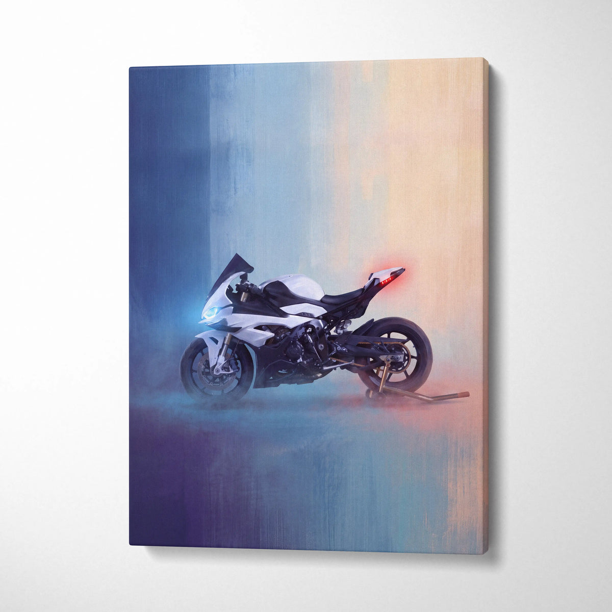 BMW S1000RR Inspired Motorcycle Wall Art, Monochromatic Track Print and Rider Gift