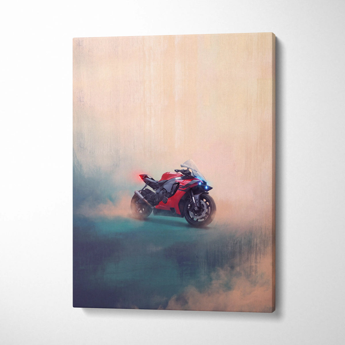 Yamaha YZF-R1 Inspired Sport Bike Wall Art, Track Day Print and Garage Decor