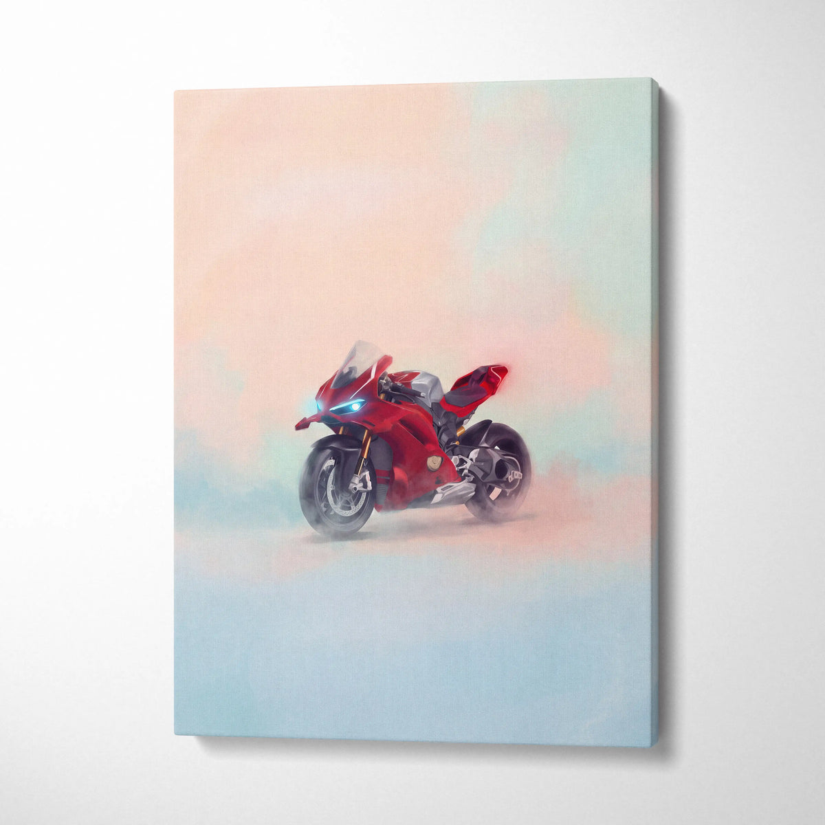 Ducati Panigale V4S Inspired Supersport Wall Art, Red Superbike Canvas and Motorcycle Gift