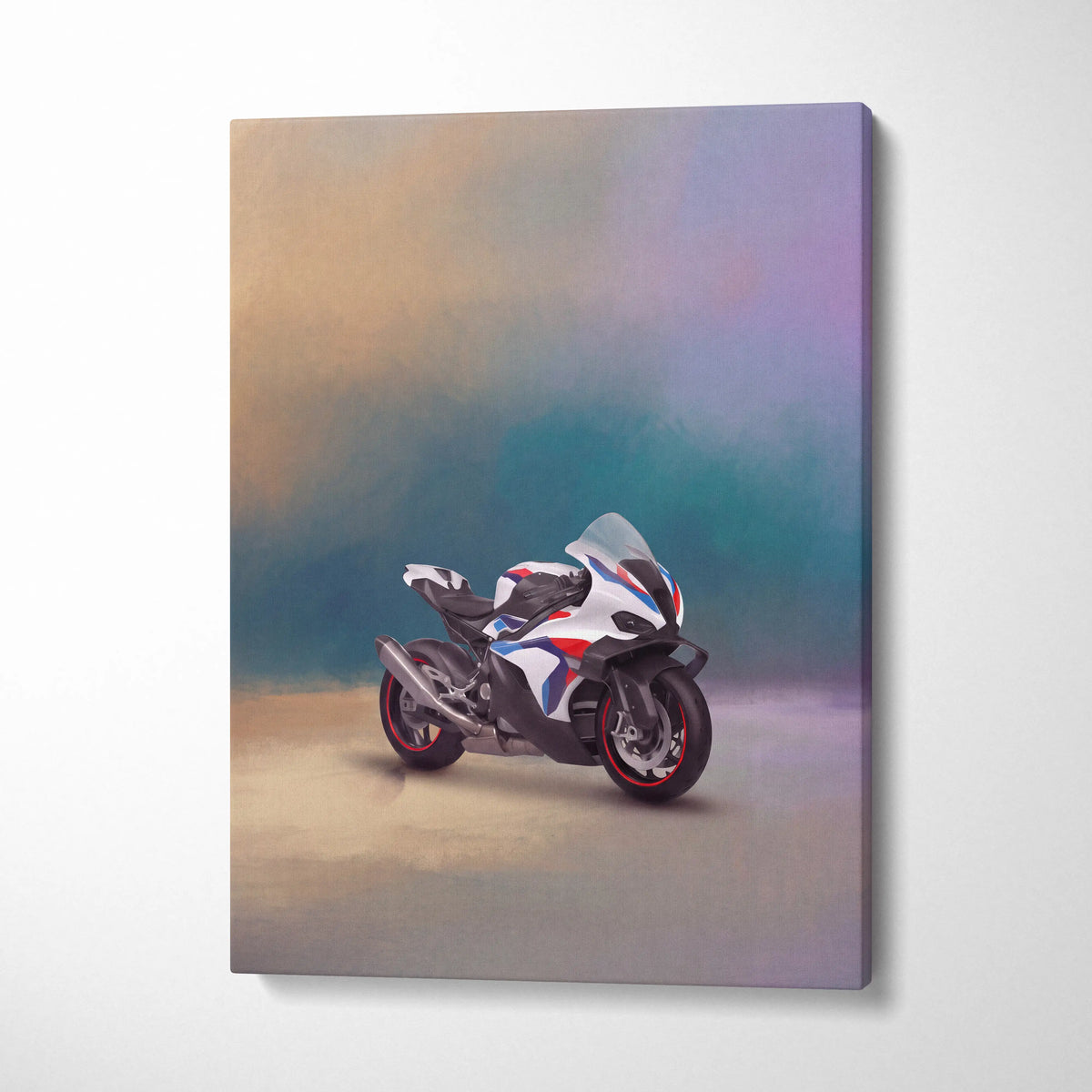 BMW M1000RR Inspired Canvas Art, Carbon Track Machine Poster and Motorsport Fan Gift