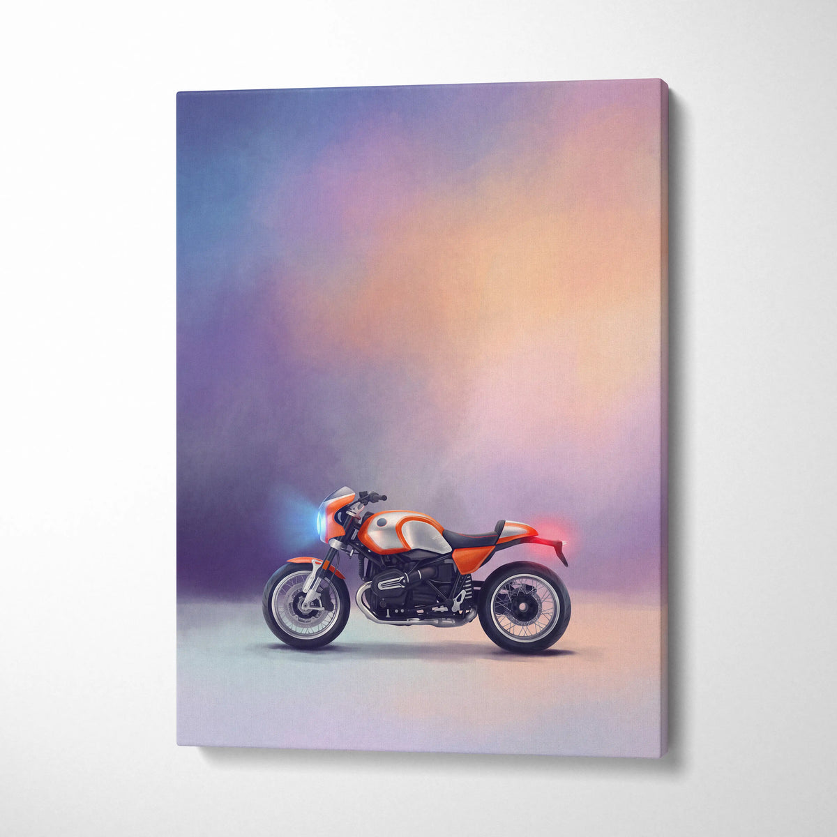 BMW R nineT Racer Inspired Supersport Wall Art, Cafe Racer Poster and Rider Gift