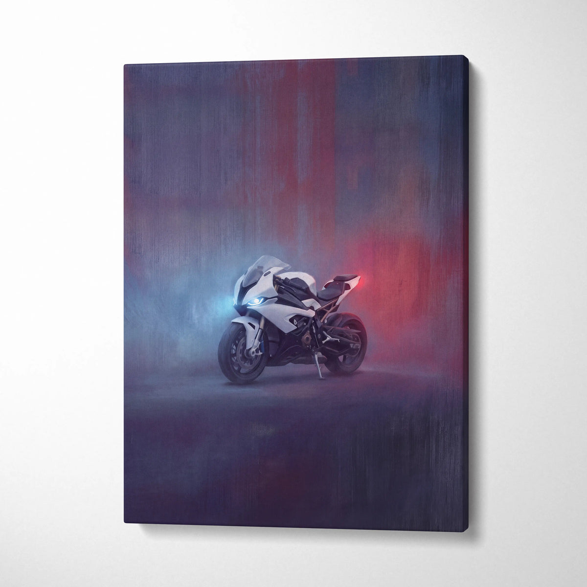 BMW S1000RR Inspired Canvas Art, Superbike Poster and Modern Garage Decor