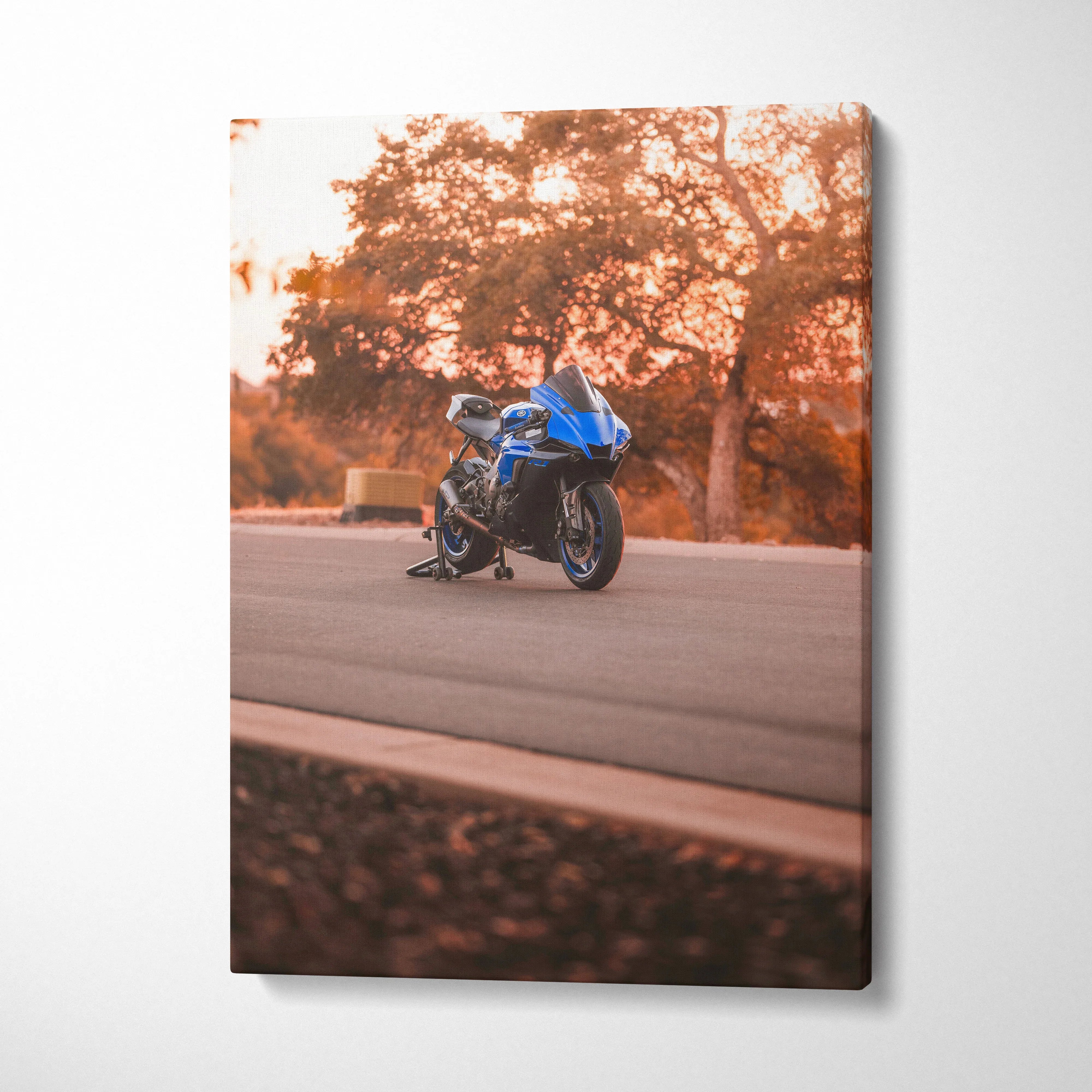 Yamaha R1 High Resolution Museum Quality Vertical Motorcycle Canvas Print #018 - Throttle Designs