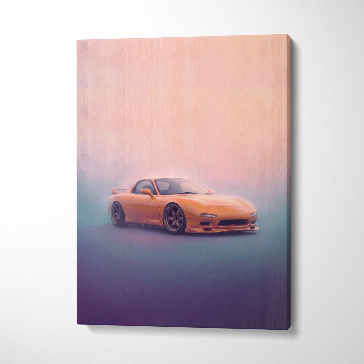 Mazda FD RX-7 Inspired Car Wall Art, Drift Racing Canvas Print for Office Decor