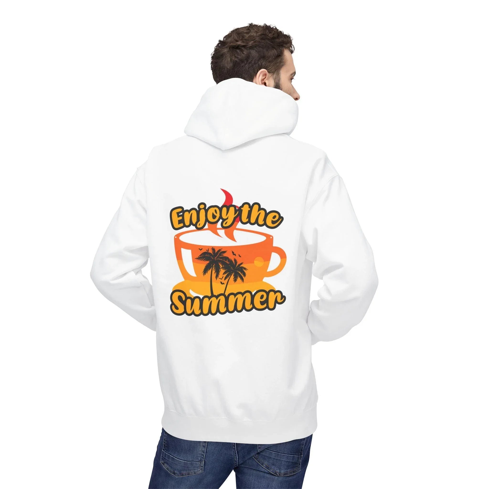 Cozy "Summer Vibes" Coffee Fleece Hoodie for Ultimate Comfort and Style