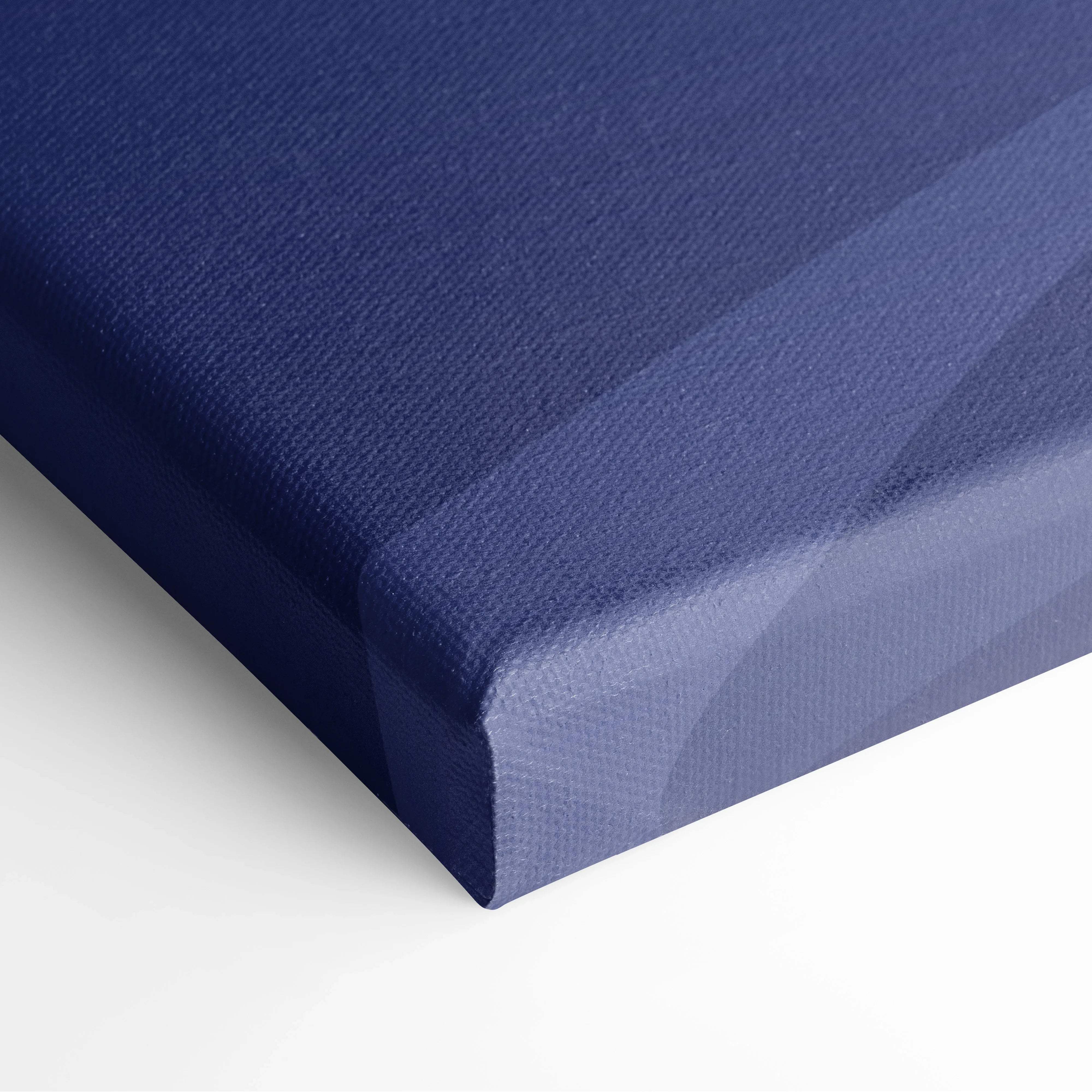 Deep navy blue textured canvas back of minimalist night mountain landscape art