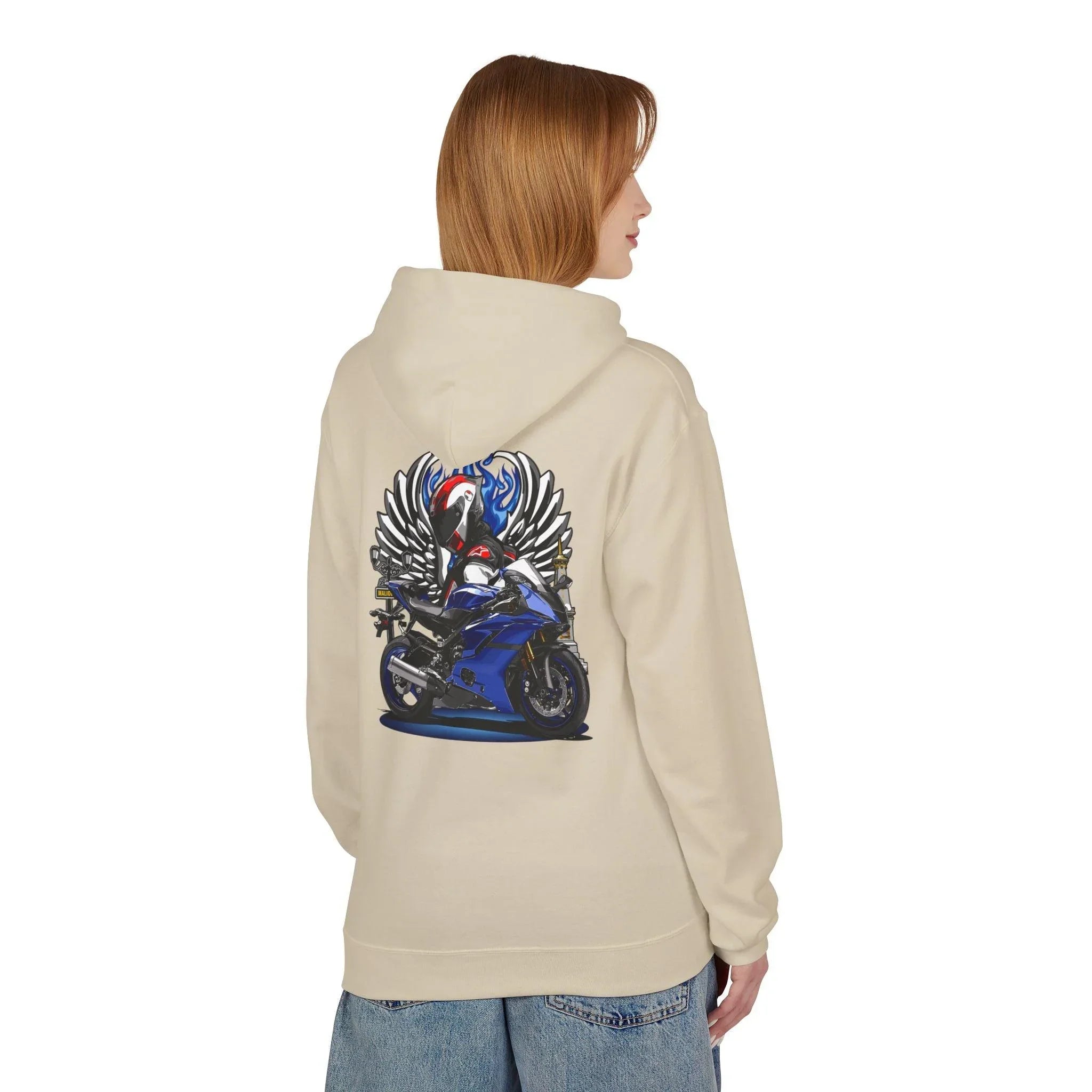 Yamaha R6 Winged Biker Fleece Hoodie - Ultimate Comfort for Motorcycle Lovers