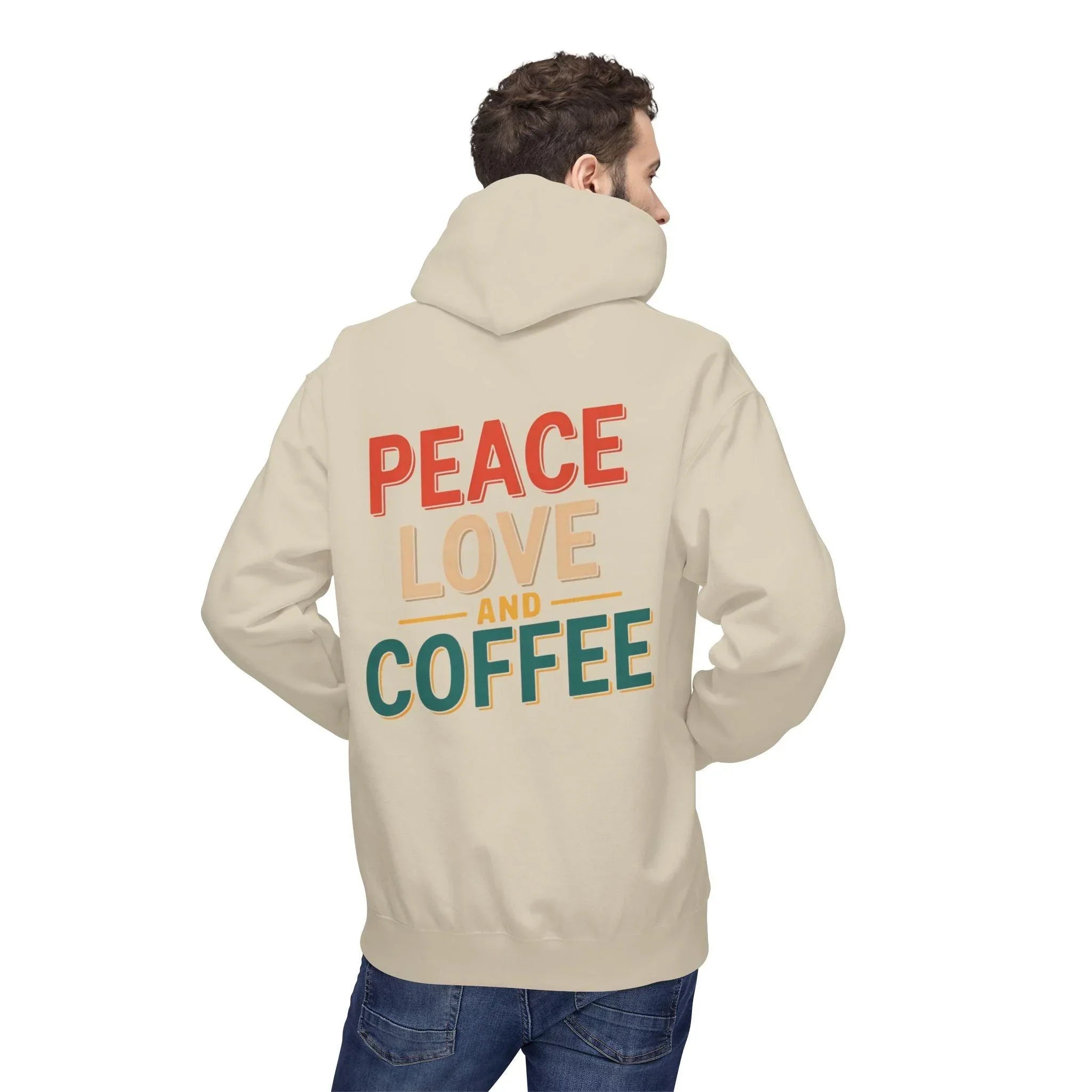 Cozy Coffee Vibes: Ultimate Peace, Love & Comfort Fleece Hoodie