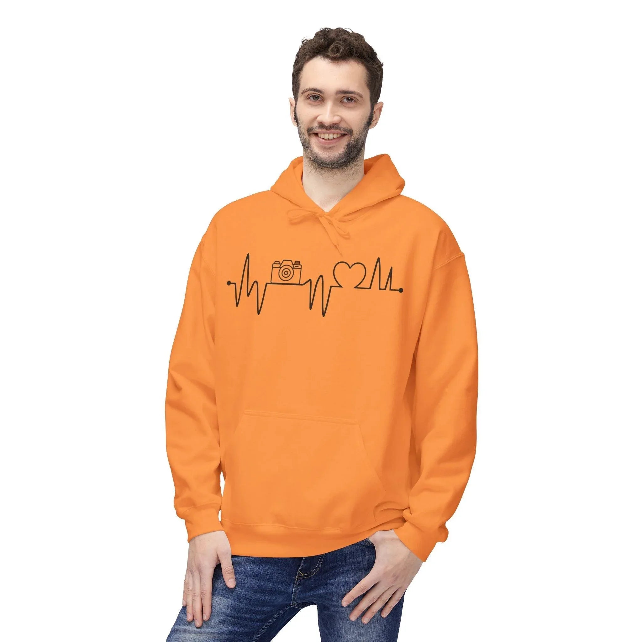 Cozy Photographer's Heartbeat Fleece Hoodie - Ultimate Comfort & Style