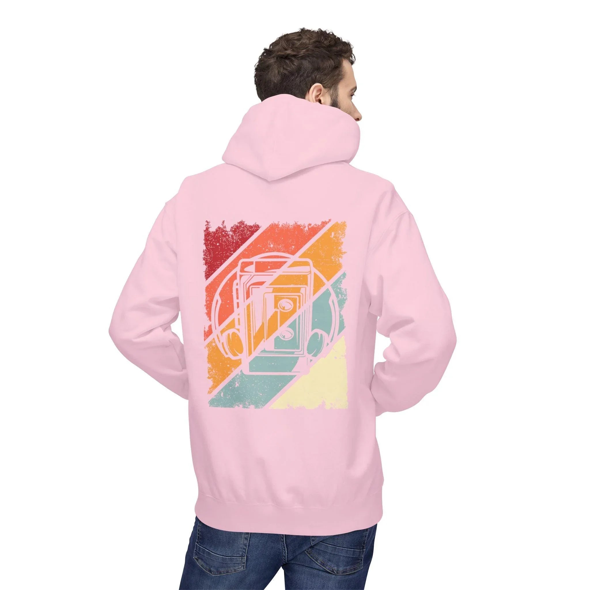 Cozy Vintage Walkman Fleece Hoodie - Stylish Comfort for Cold Days