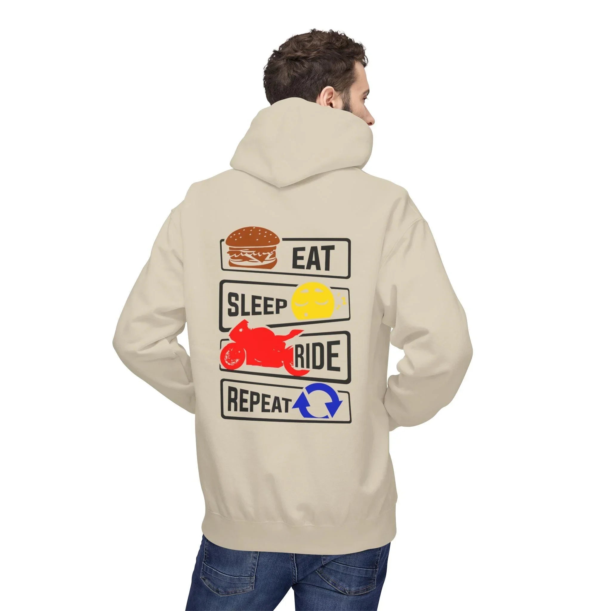 Ride in Style: Eat, Sleep, Repeat Premium Fleece Hoodie