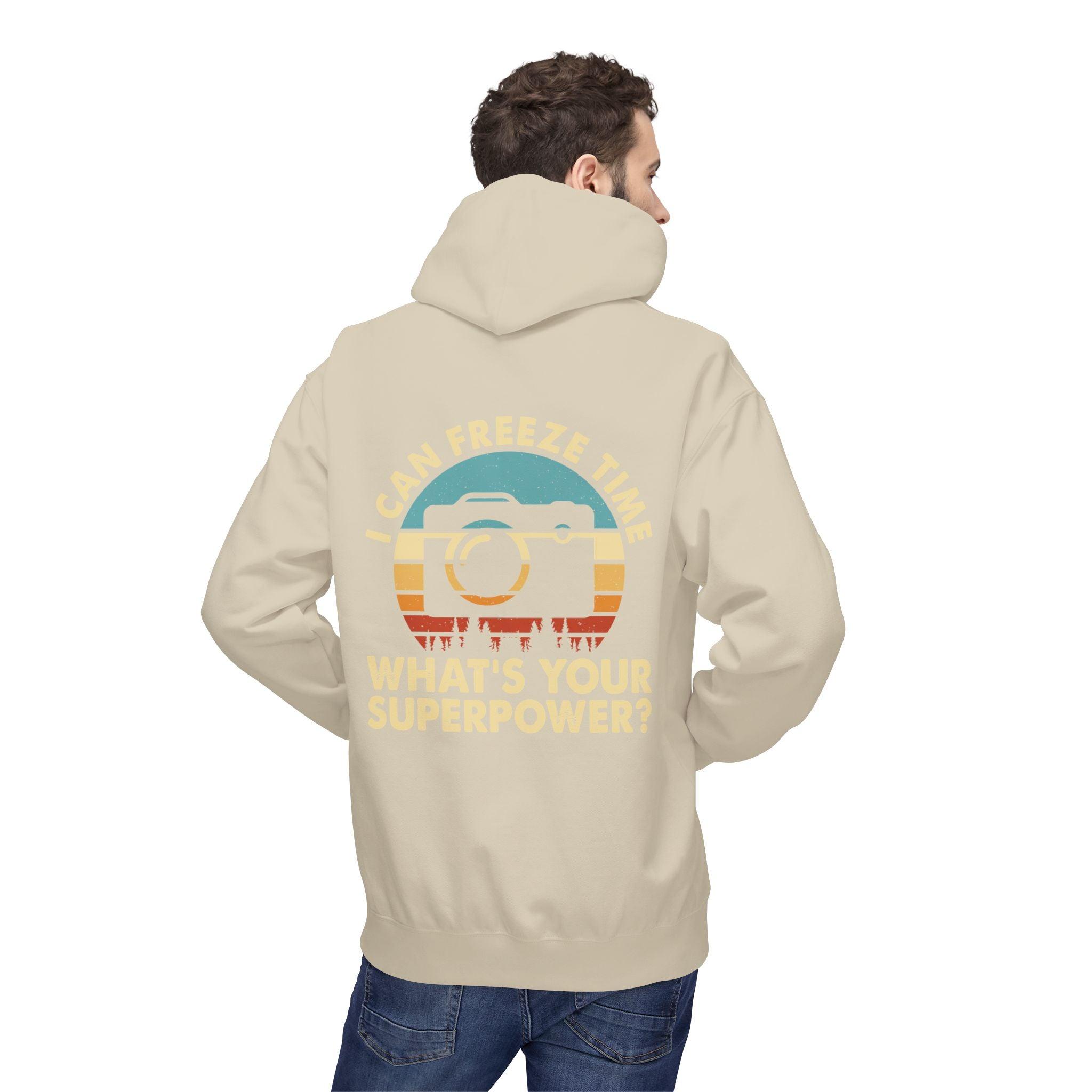 "I Can Freeze Time" Cozy Photographer's Fleece Hoodie - Perfect for Creative Souls!