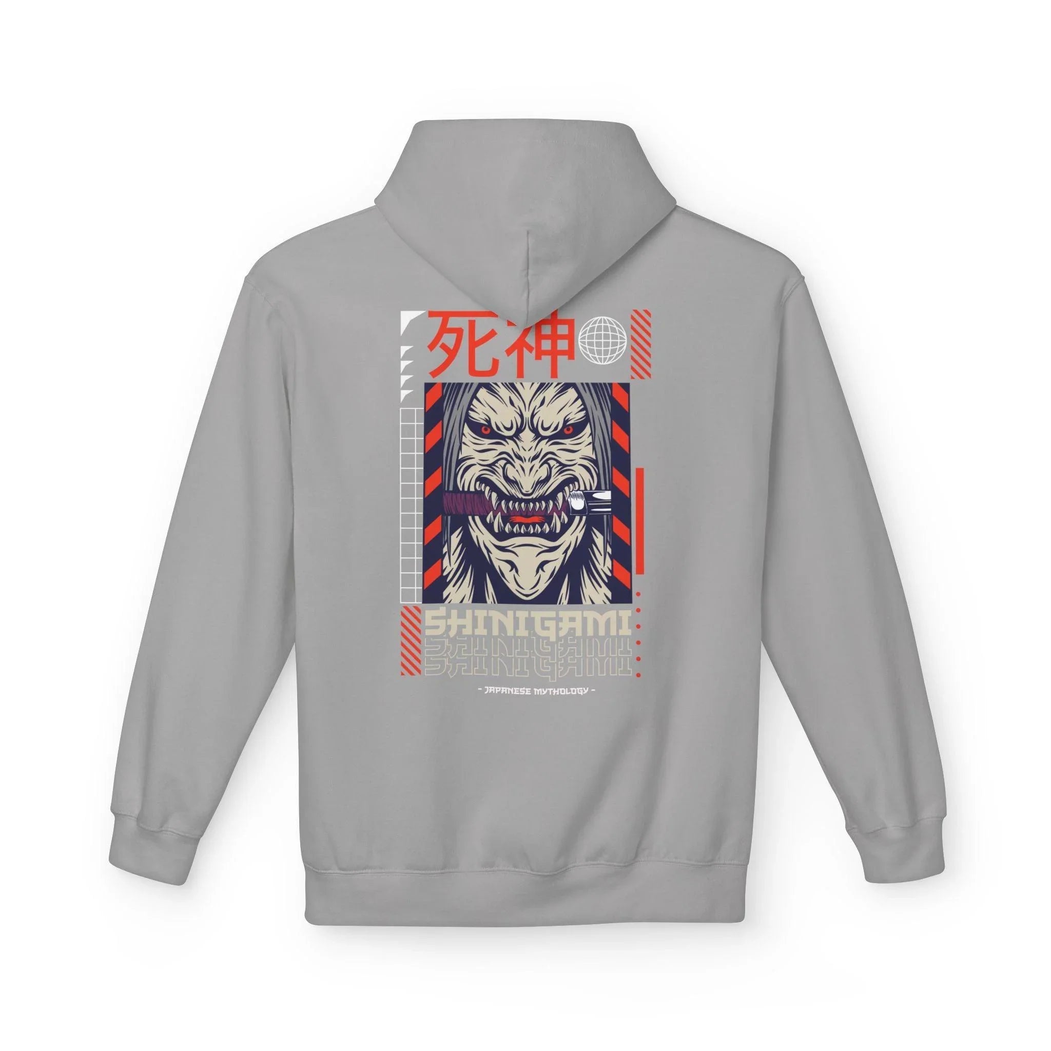Shinigami-Inspired Japanese Streetwear Fleece Hoodie - Comfort Meets Cultural Style