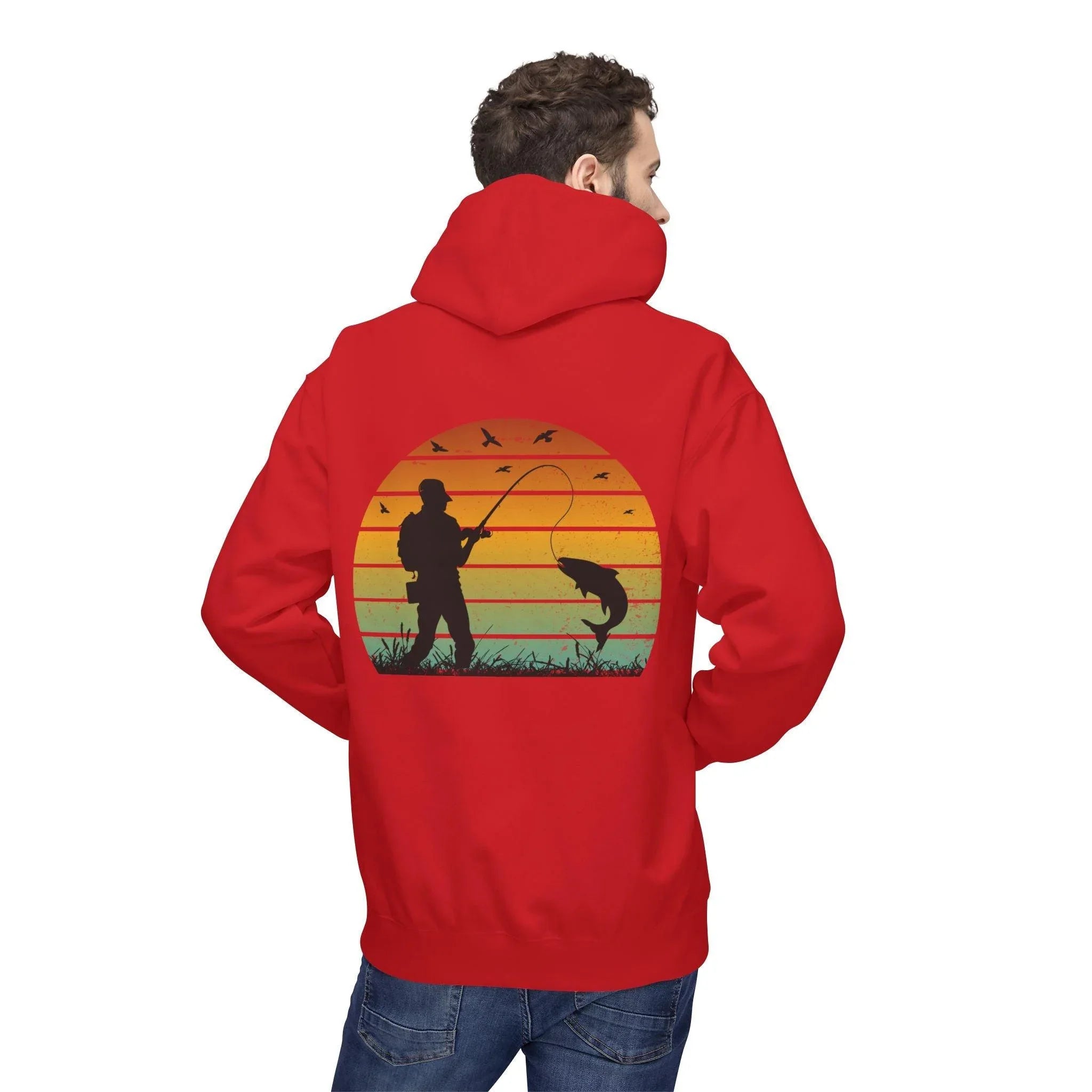 Ultimate Retro Fishing Fleece Hoodie for Comfort and Style