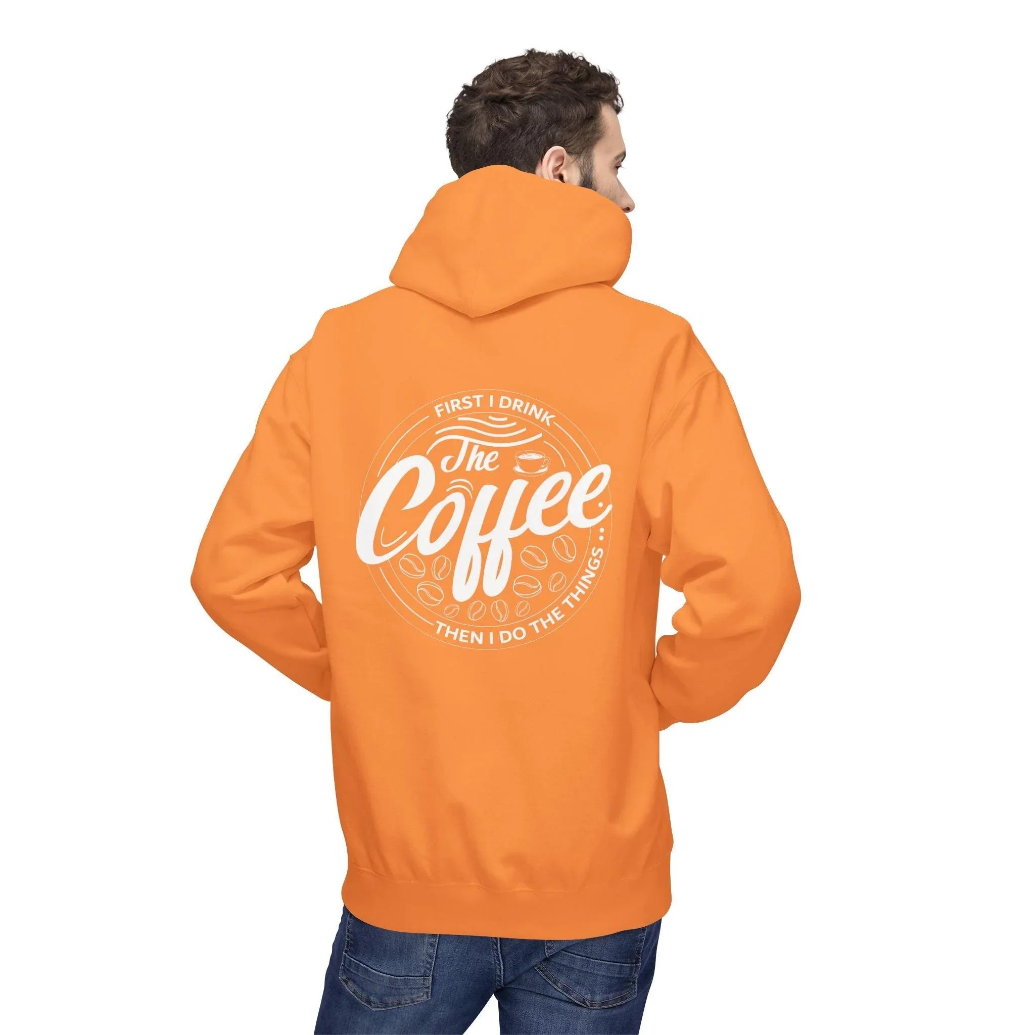 Cozy Up with the "Coffee First" Premium Fleece Hoodie